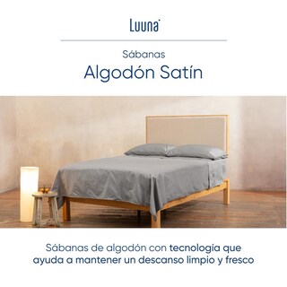 Foto 2 | Juego De Sábanas De Algodón Tipo Satín Luuna, King Size, 1 Juego De 4 Piezas
