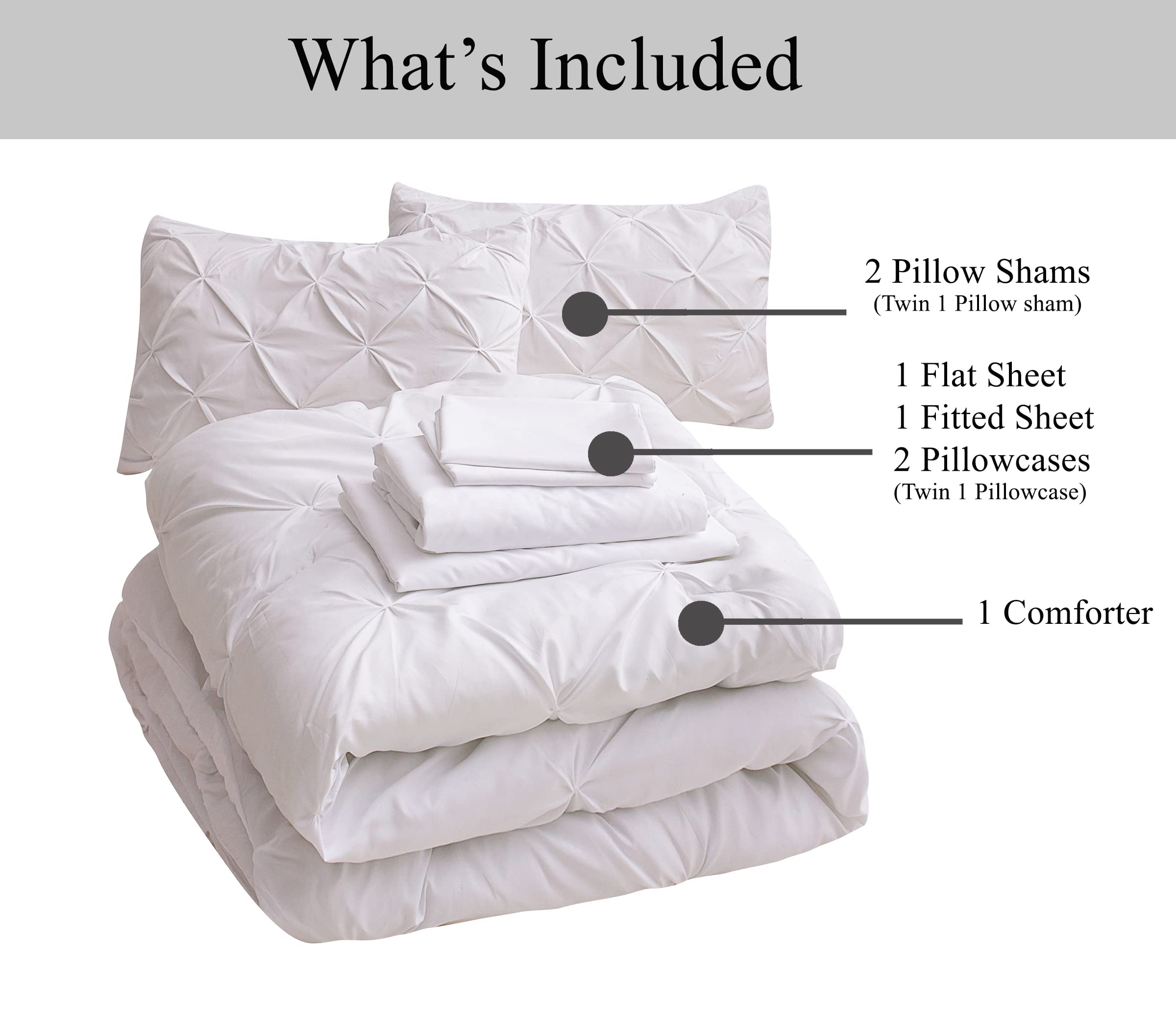 Foto 7 pulgar | Juego De Edredón Lane Linen, Tamaño Completo, Cama De 7 Piezas En Una Bolsa, Blanco - Venta Internacional.