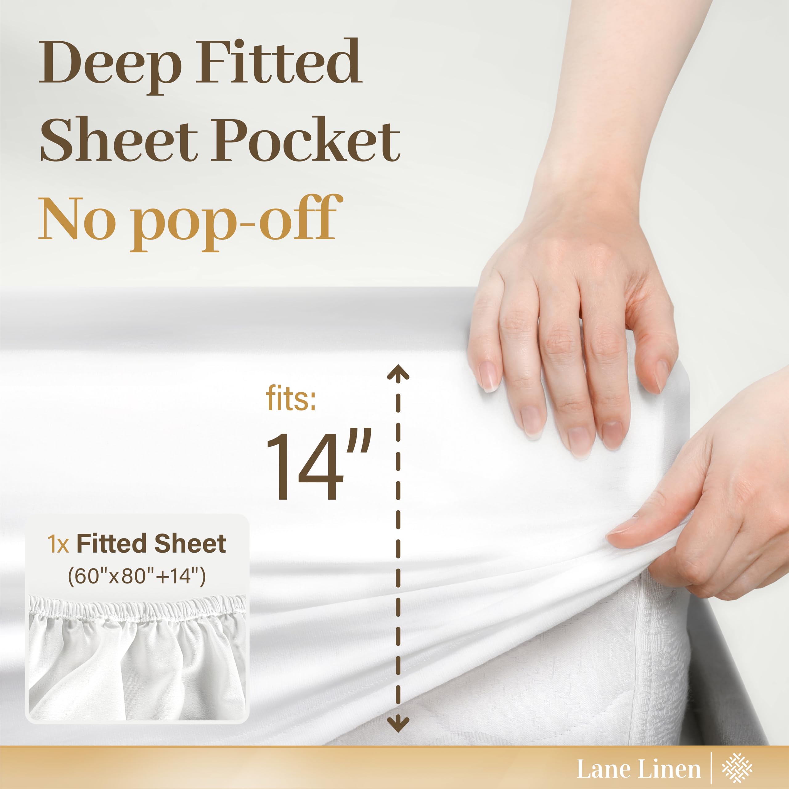 Foto 5 | Juego De Edredón Lane Linen White Queen Con Sábanas, 7 Piezas - Venta Internacional.