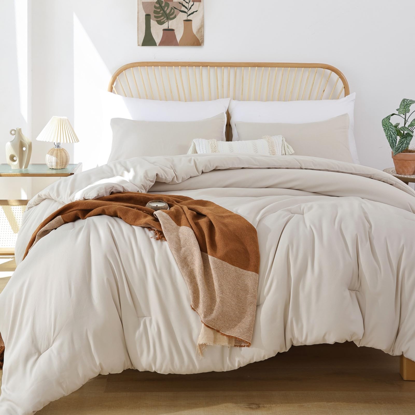 Foto 1 | Juego De Edredón Rosgonia King Size Beige, 3 Piezas Para Todas Las Estaciones - Venta Internacional.