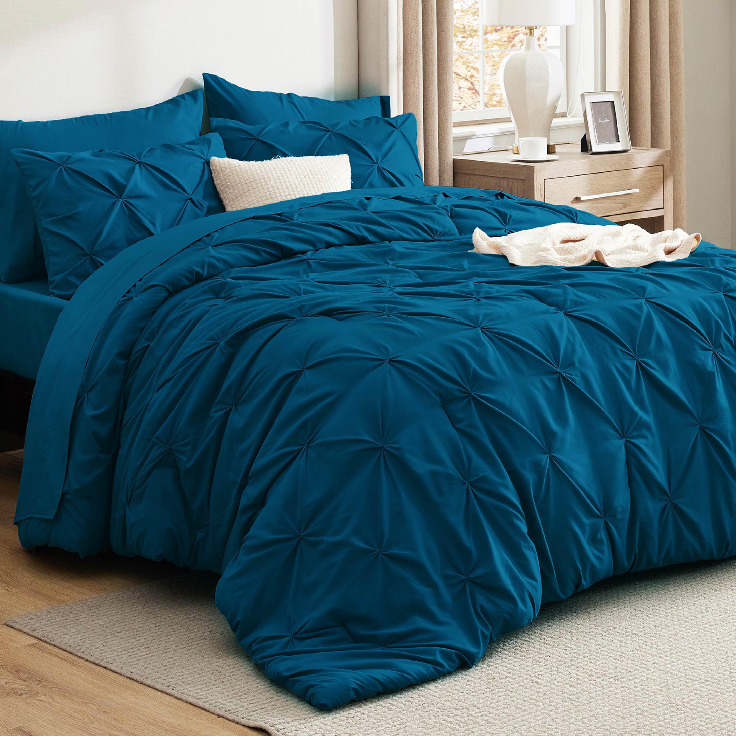 Foto 1 | Juego De Edredón Bedsure California King Teal Con 7 Piezas - Venta Internacional.