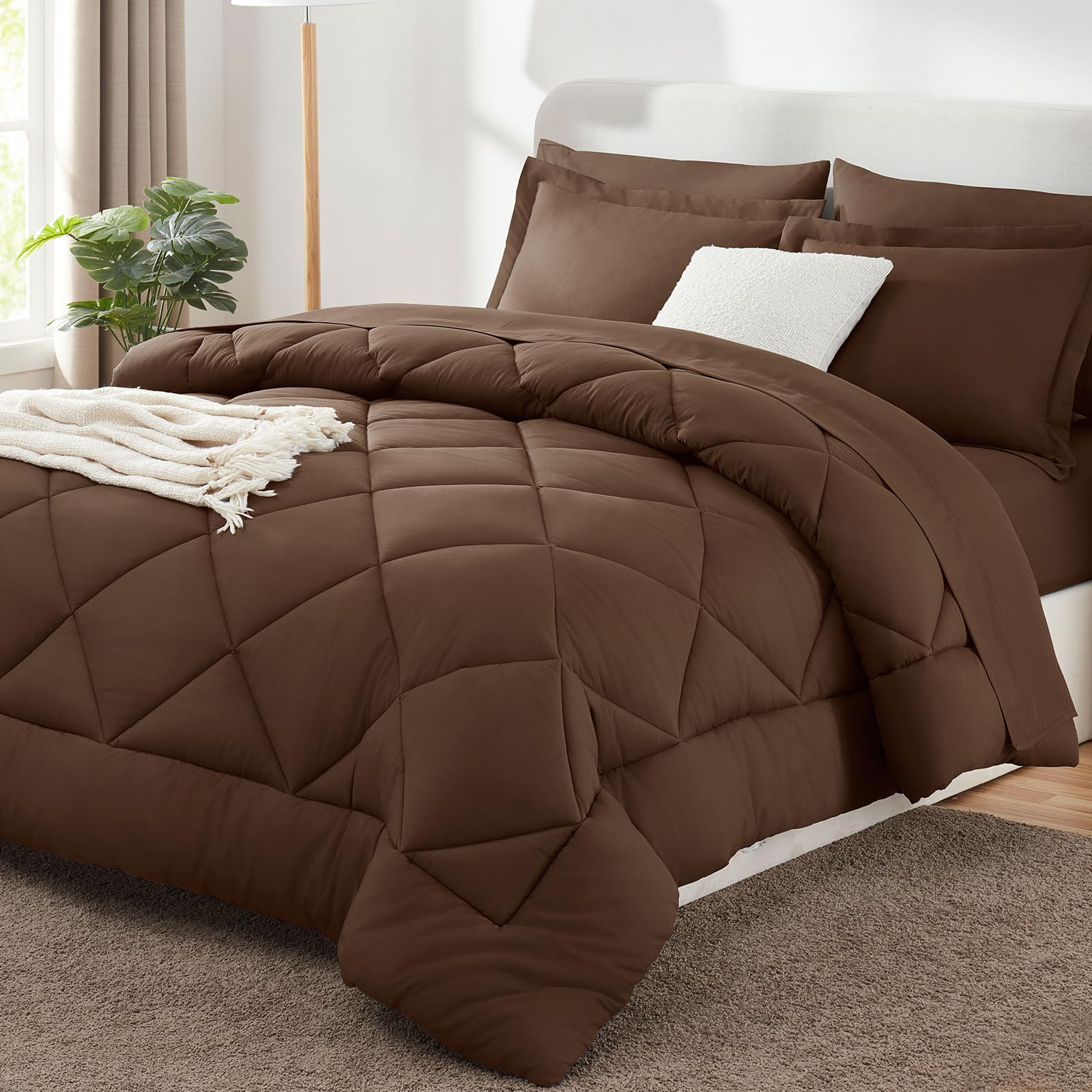 Foto 2 pulgar | Juego De Edredón Cozylux, Tamaño King, Marrón, 7 Piezas, Cama En Bolsa - Venta Internacional.
