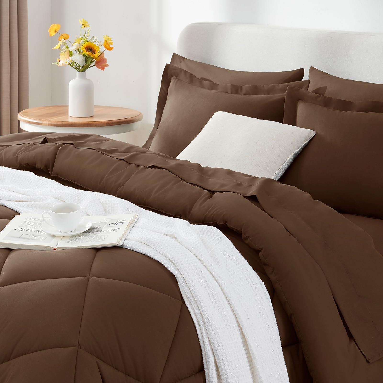 Foto 4 pulgar | Juego De Edredón Cozylux, Tamaño King, Marrón, 7 Piezas, Cama En Bolsa - Venta Internacional.