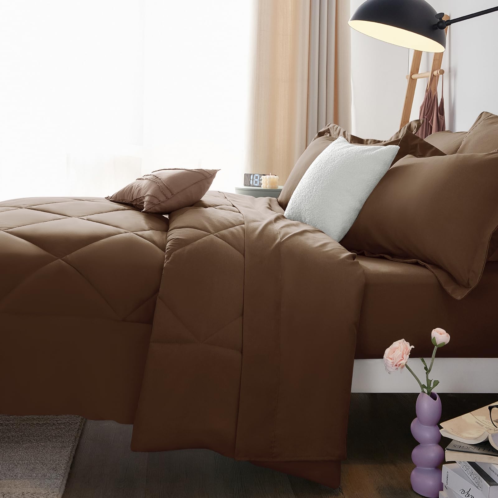 Foto 5 pulgar | Juego De Edredón Cozylux, Tamaño King, Marrón, 7 Piezas, Cama En Bolsa - Venta Internacional.