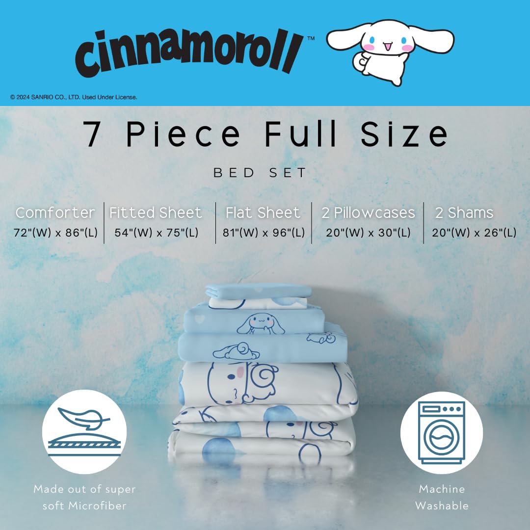 Foto 3 pulgar | Juego De Ropa De Cama Franco Cinnamoroll, Tamaño Completo, 7 Piezas - Venta Internacional.