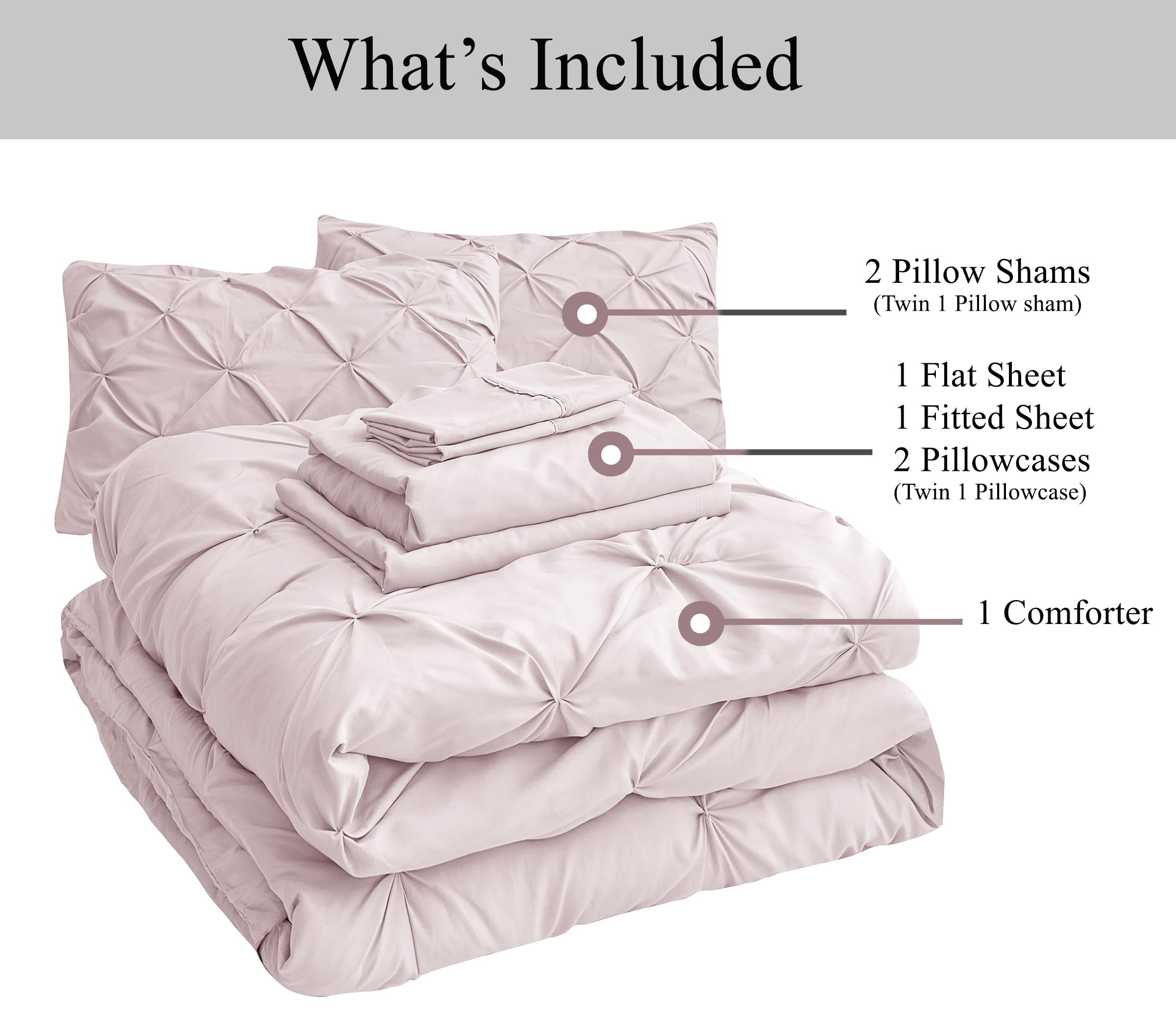Foto 6 | Juego De Cama Lane Linen, Edredón Pintuck De 7 Piezas, Tamaño Completo, Sepia - Venta Internacional.