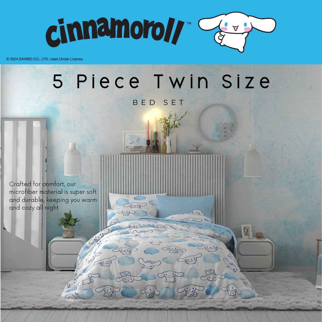 Foto 4 pulgar | Juego De Ropa De Cama Franco Cinnamoroll, Edredón Doble, 5 Piezas - Venta Internacional.