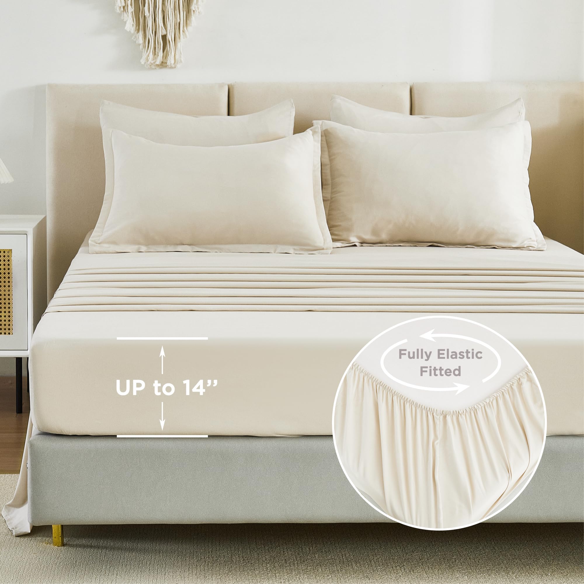 Foto 3 pulgar | Juego De Ropa De Cama Litanika Bed In A Bag King Beige, 7 Piezas - Venta Internacional.