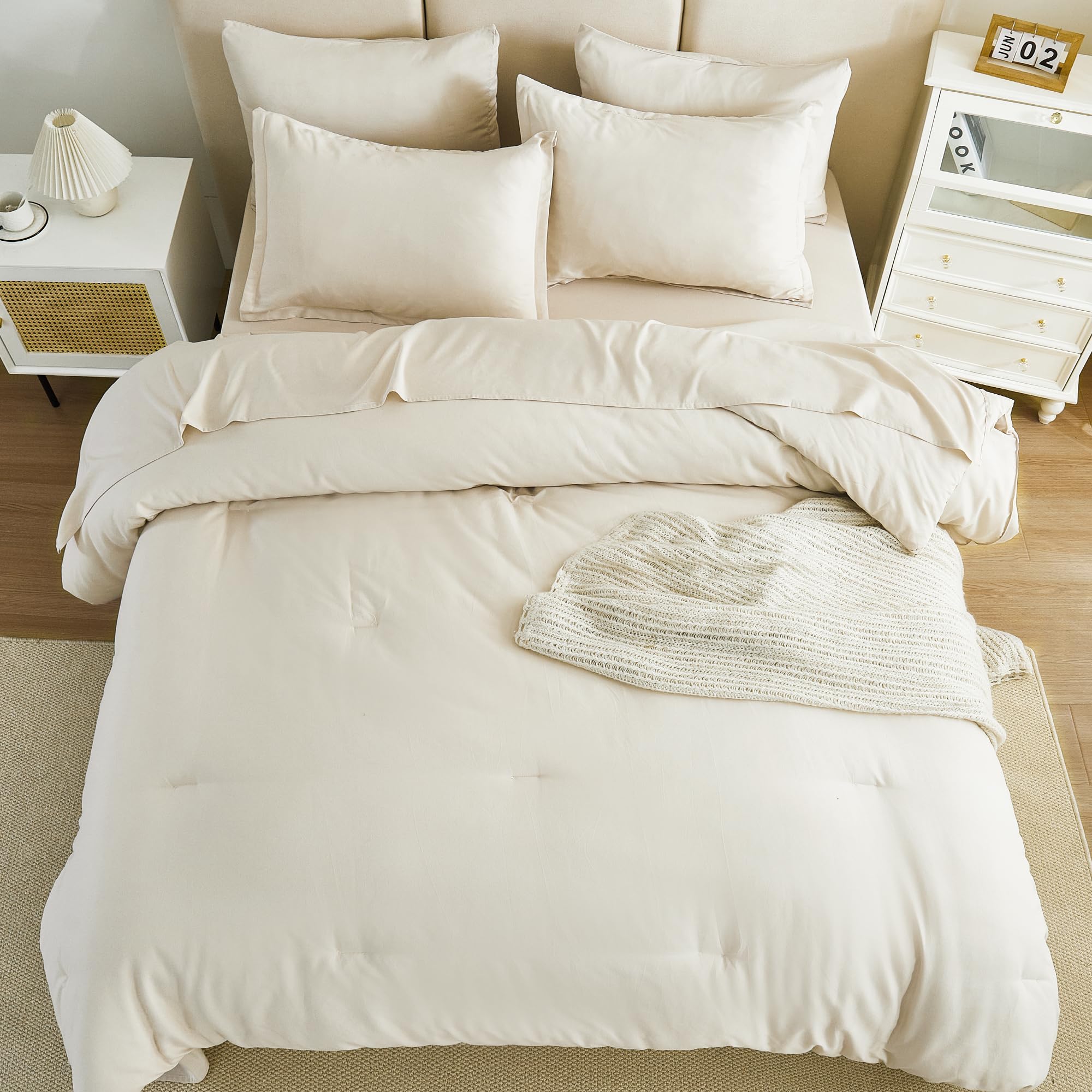 Foto 5 pulgar | Juego De Ropa De Cama Litanika Bed In A Bag King Beige, 7 Piezas - Venta Internacional.