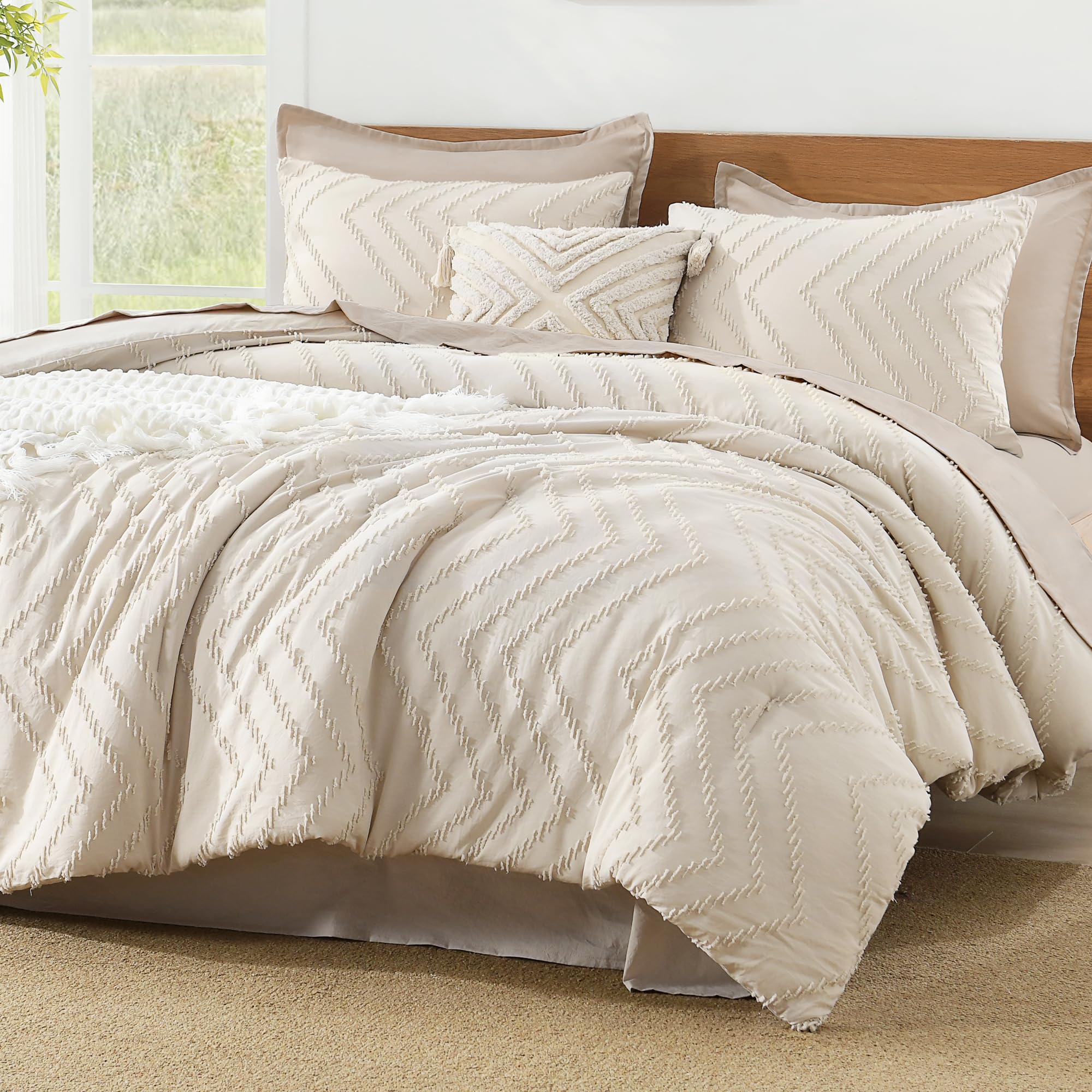 Foto 1 | Juego De Edredón Litanika Queen Beige Con 3 Piezas - Venta Internacional.