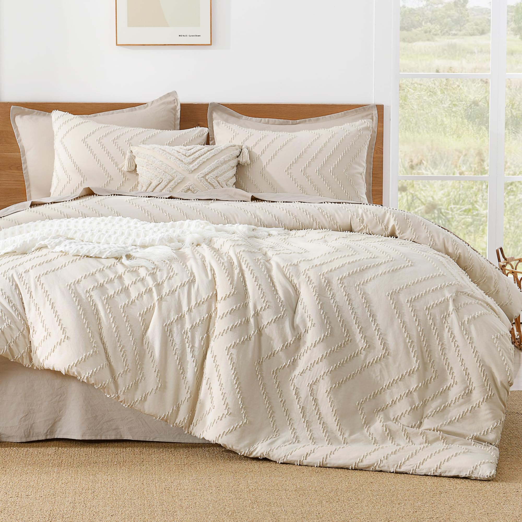 Foto 2 | Juego De Edredón Litanika Queen Beige Con 3 Piezas - Venta Internacional.