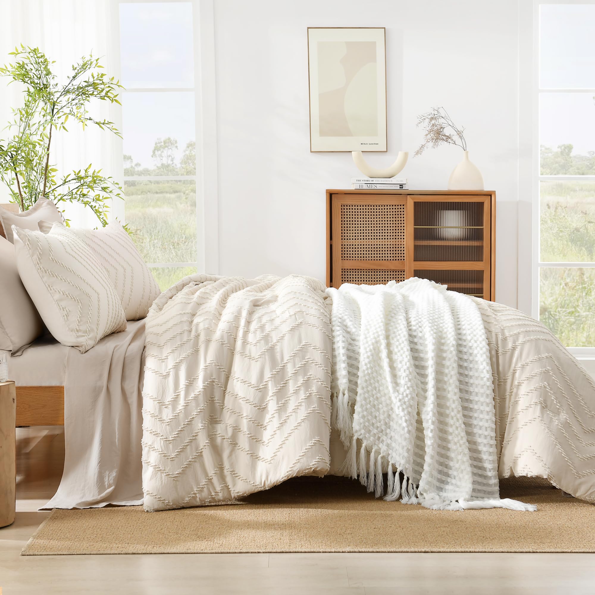 Foto 5 | Juego De Edredón Litanika Queen Beige Con 3 Piezas - Venta Internacional.