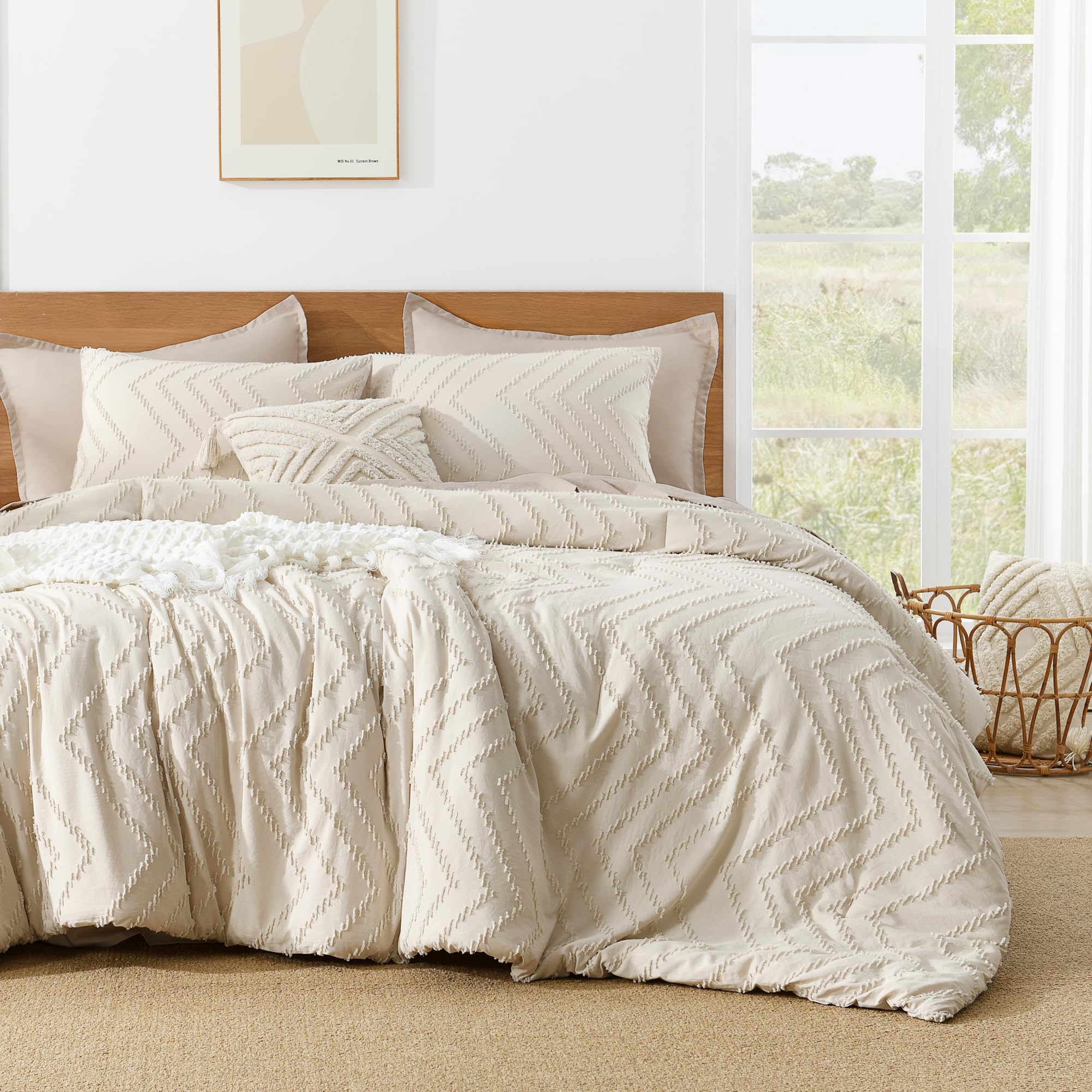 Foto 6 | Juego De Edredón Litanika Queen Beige Con 3 Piezas - Venta Internacional.