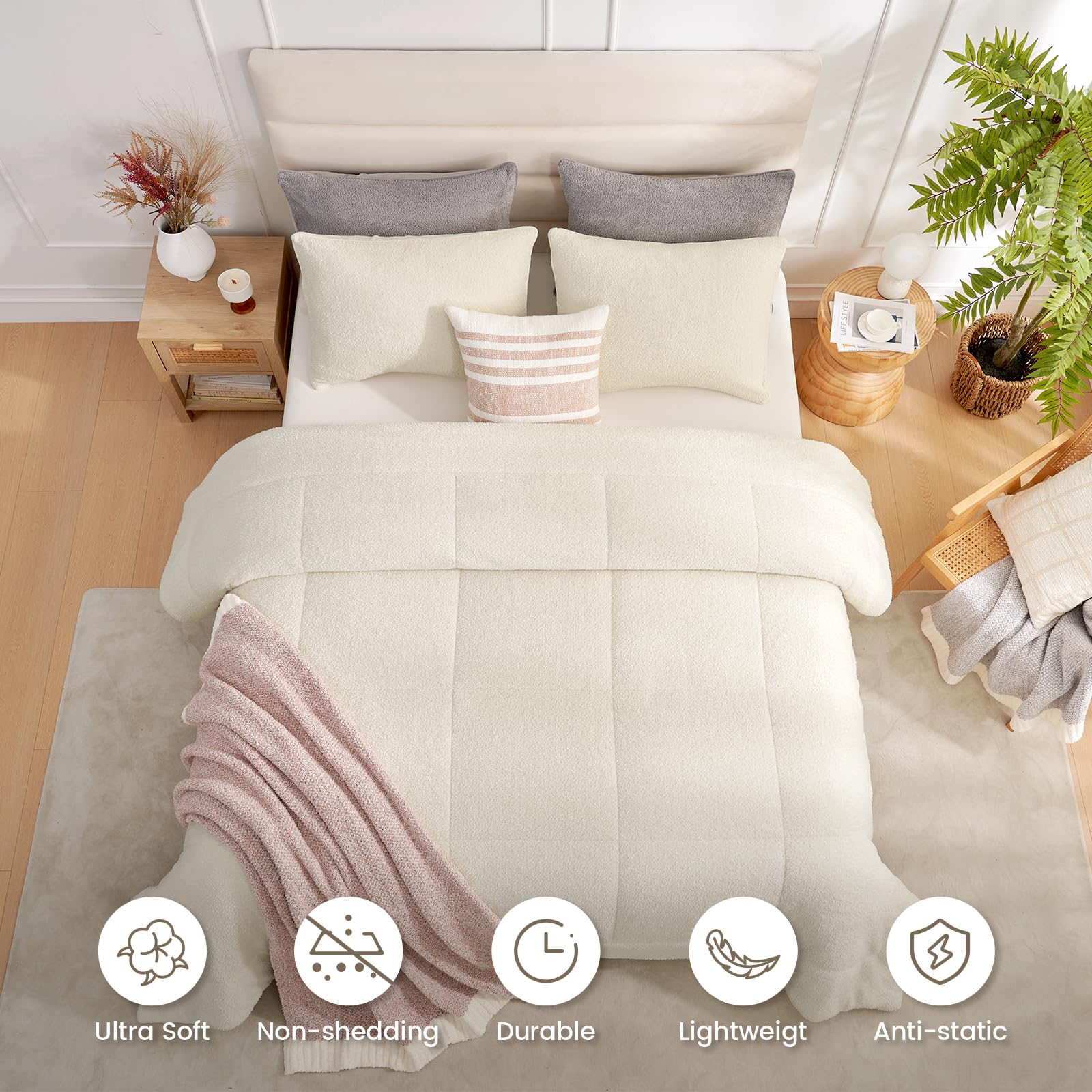 Foto 4 pulgar | Set De Edredón Snuggle Sac Ultra Soft Queen Ivory, 3 Piezas - Venta Internacional.