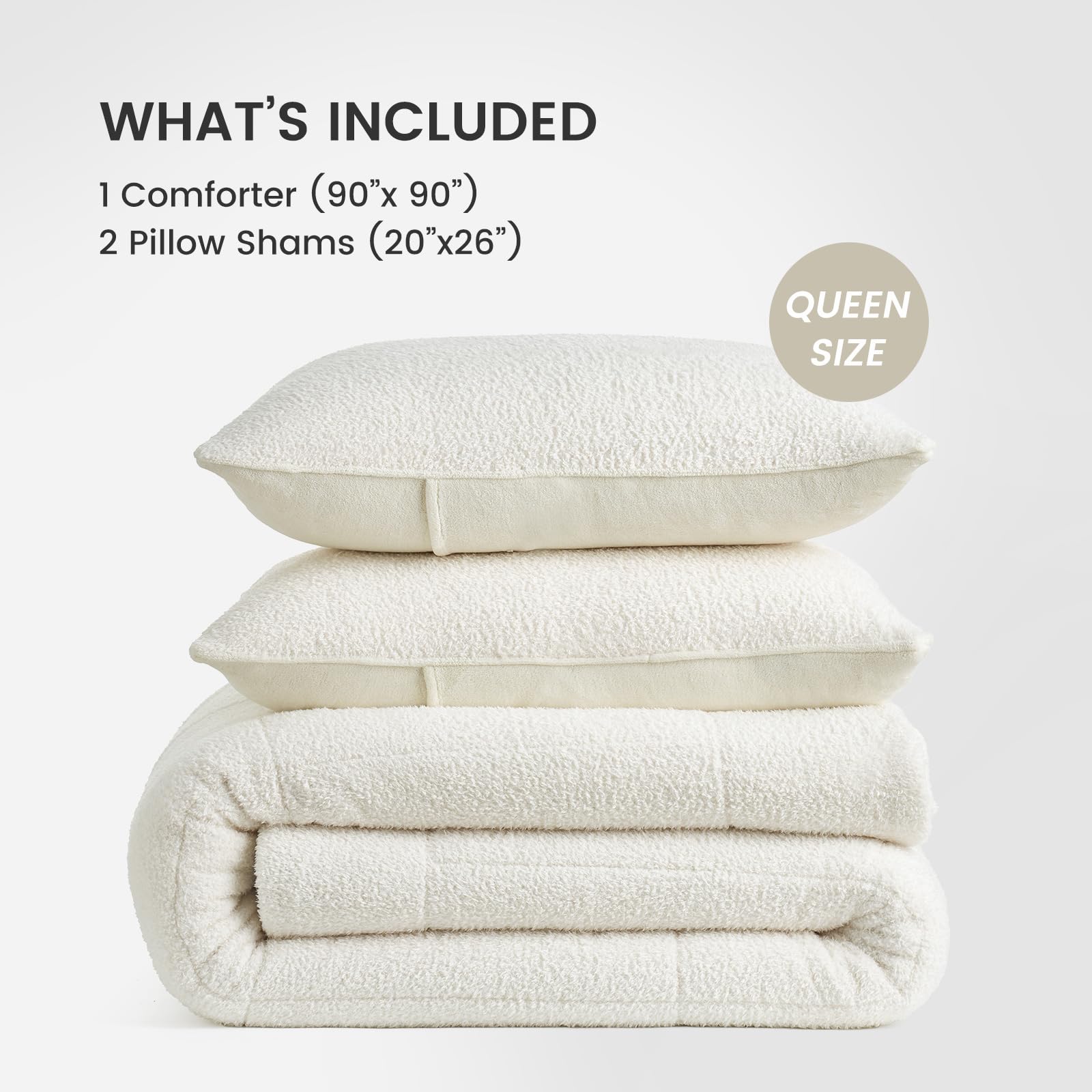 Foto 7 pulgar | Set De Edredón Snuggle Sac Ultra Soft Queen Ivory, 3 Piezas - Venta Internacional.