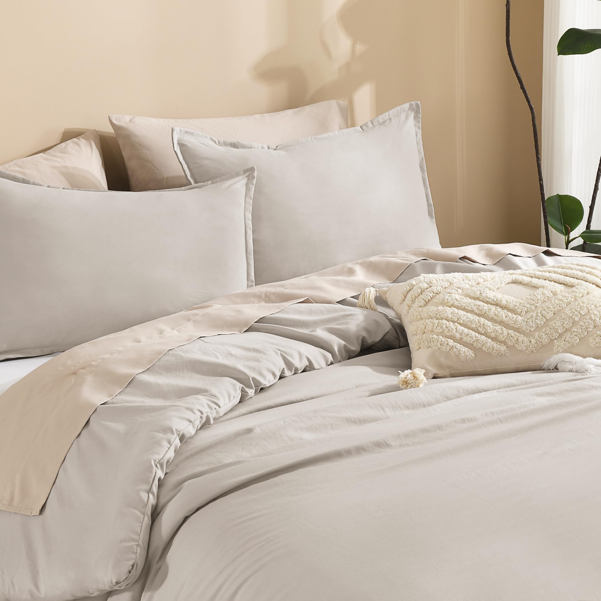 Foto 5 | Juego De Edredón Litanika Linen Grey Size, 3 Piezas - Venta Internacional.