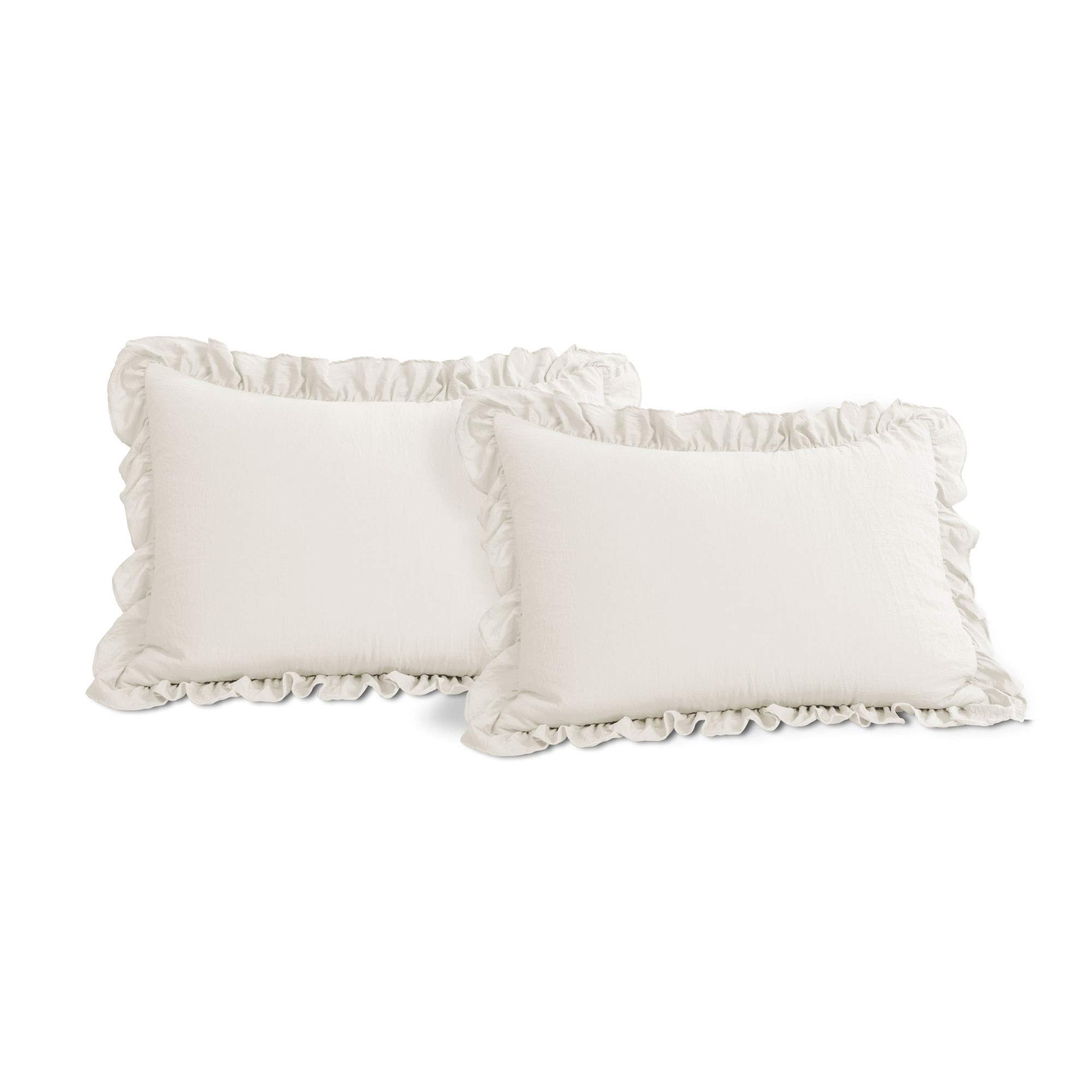 Foto 5 | Juego De Edredón Lush Decor Reyna Ruffle De 3 Piezas, Tamaño King, Color Blanco - Venta Internacional.