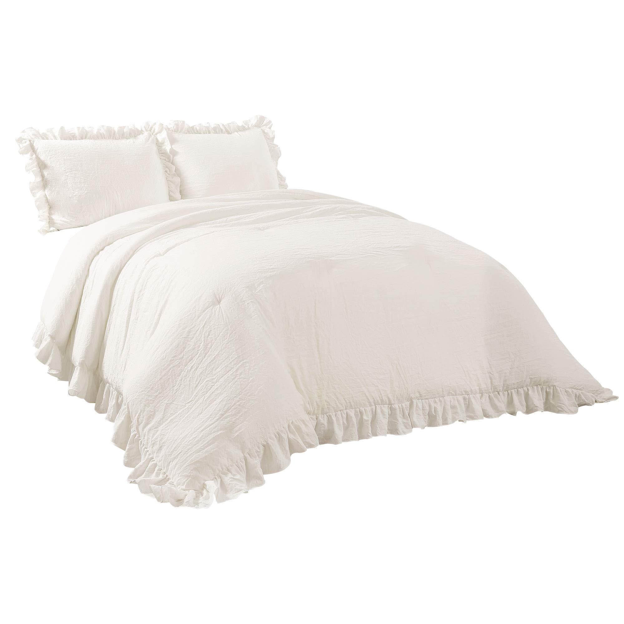 Foto 7 | Juego De Edredón Lush Decor Reyna Ruffle De 3 Piezas, Tamaño King, Color Blanco - Venta Internacional.