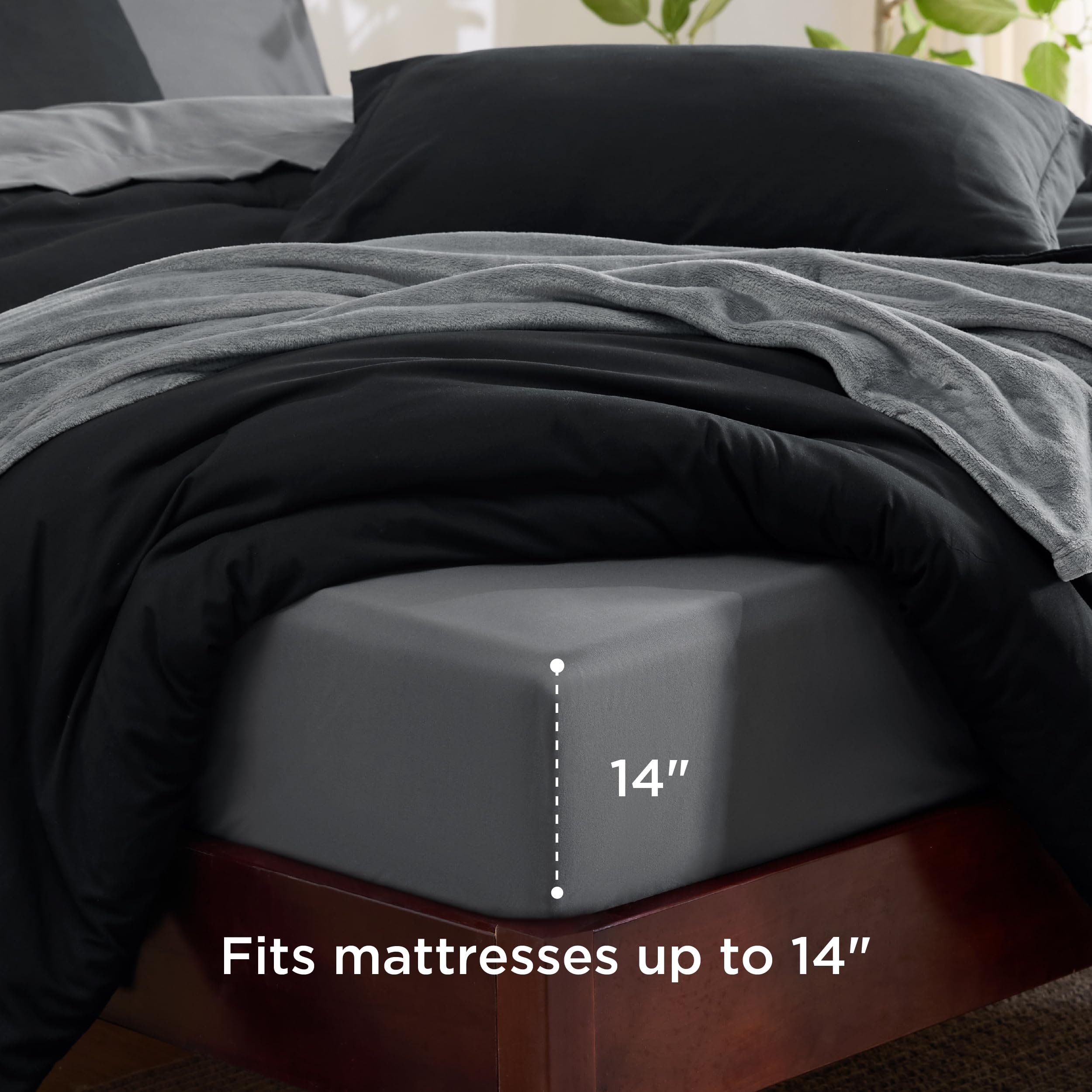 Foto 6 pulgar | Juego De Edredón Bedsure Queen Negro Con 8 Piezas Prelavadas - Venta Internacional.
