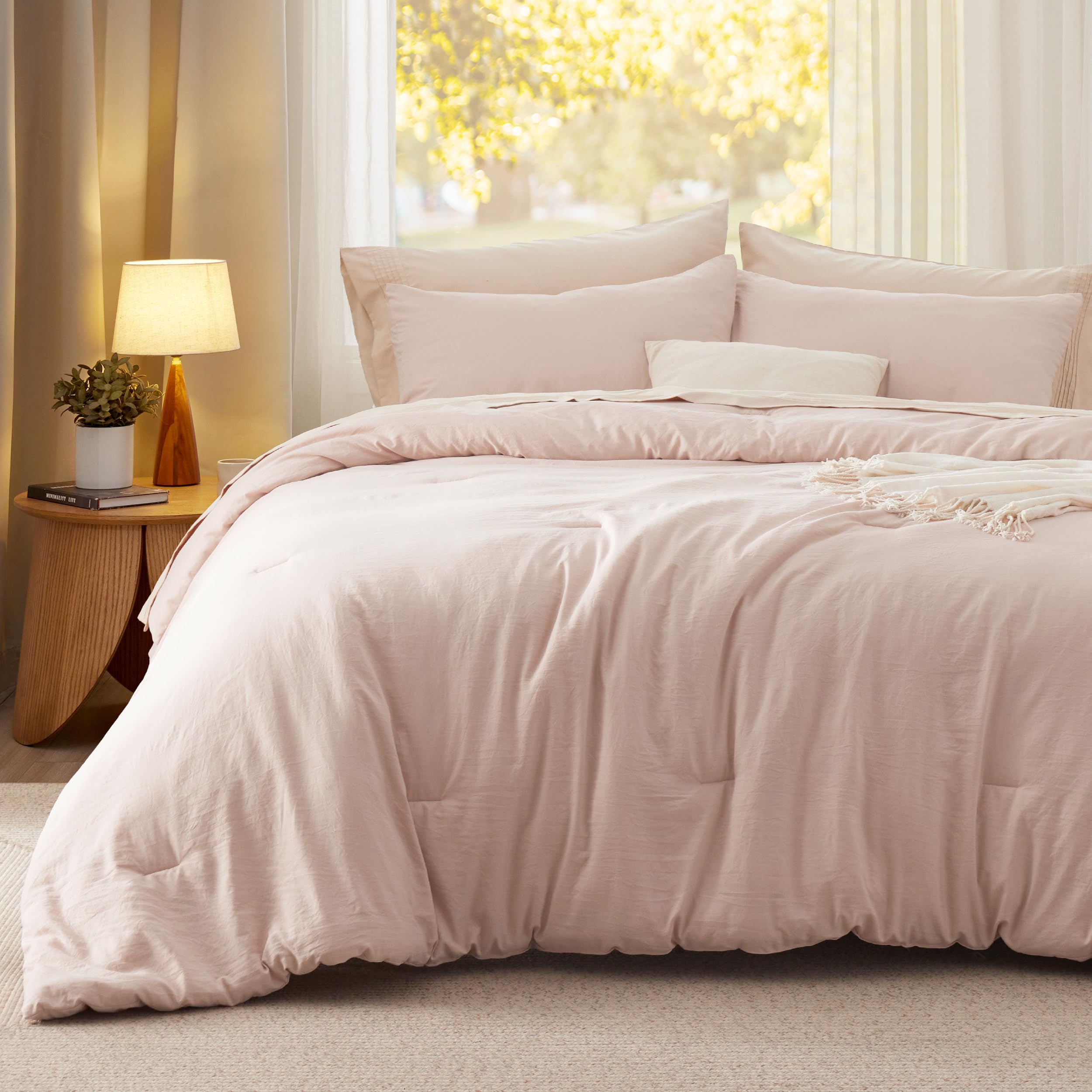 Foto 2 | Juego De Edredón Bedsure Queen Size Dusty Rose, 3 Piezas - Venta Internacional.
