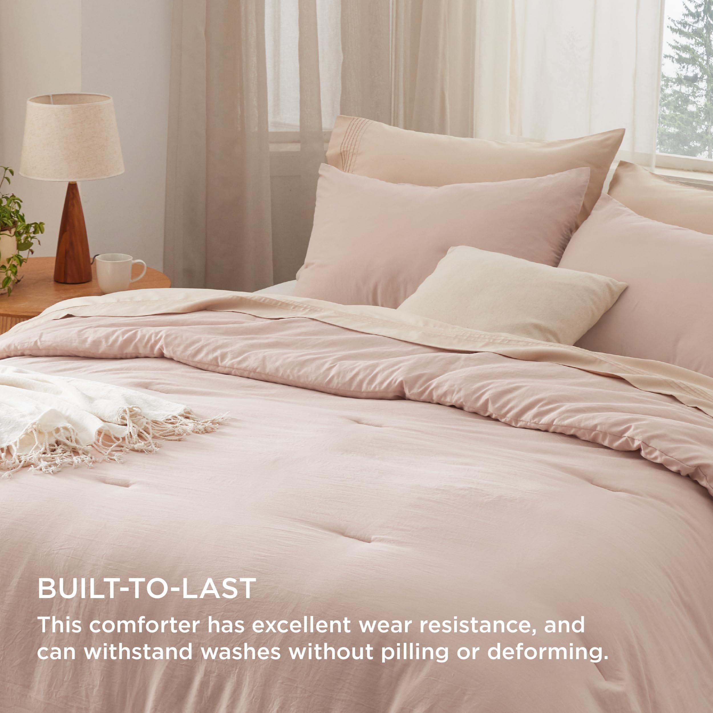 Foto 3 | Juego De Edredón Bedsure Queen Size Dusty Rose, 3 Piezas - Venta Internacional.