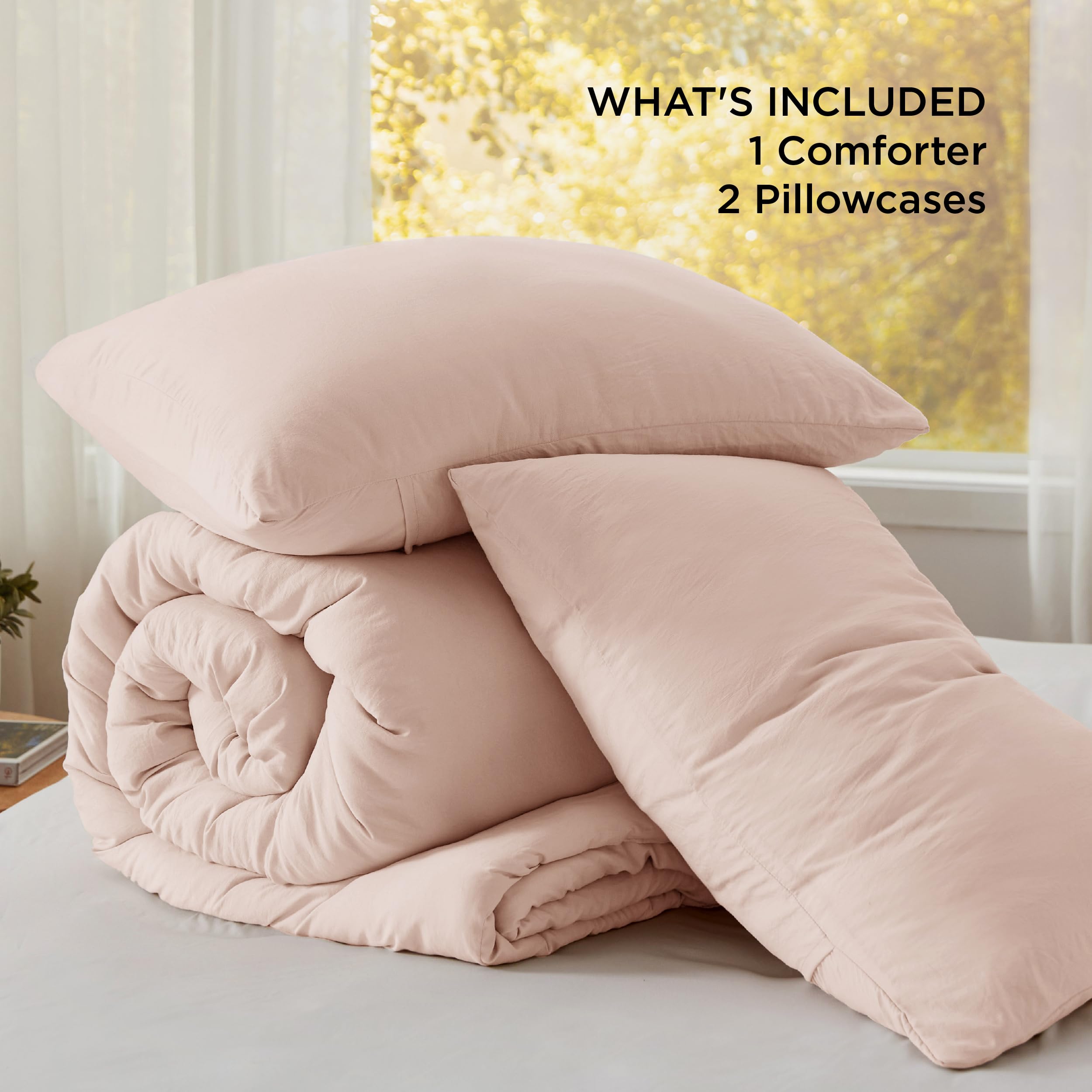 Foto 6 | Juego De Edredón Bedsure Queen Size Dusty Rose, 3 Piezas - Venta Internacional.