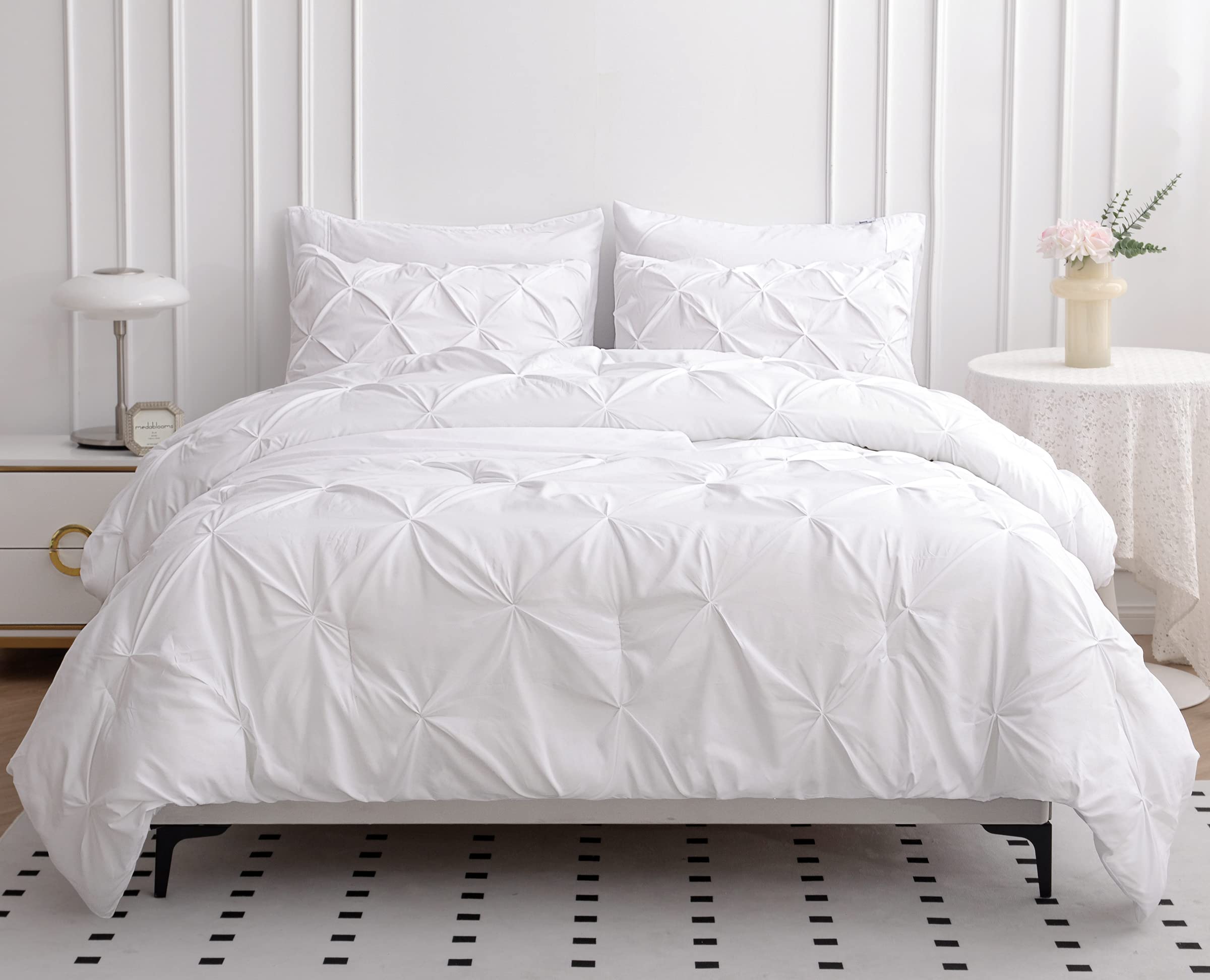 Foto 4 | Juego De Edredón Lane Linen Para Cama Individual Con Sábanas Y Funda De Almohada, Color Blanco - Venta Internacional.