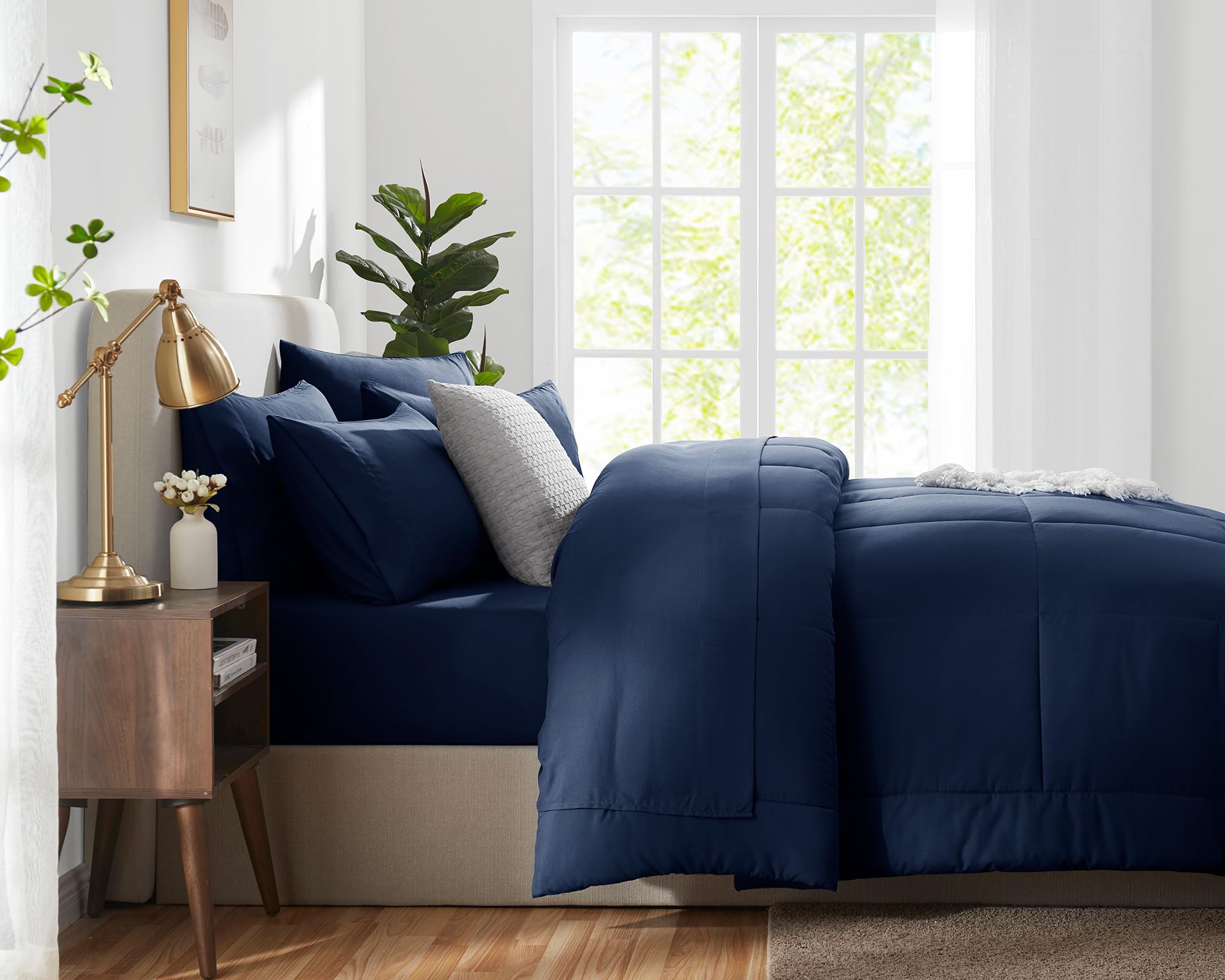Foto 5 pulgar | Edredón King Size con Fundas de Almohada CozyLux Azul 7 Piezas - Venta Internacional