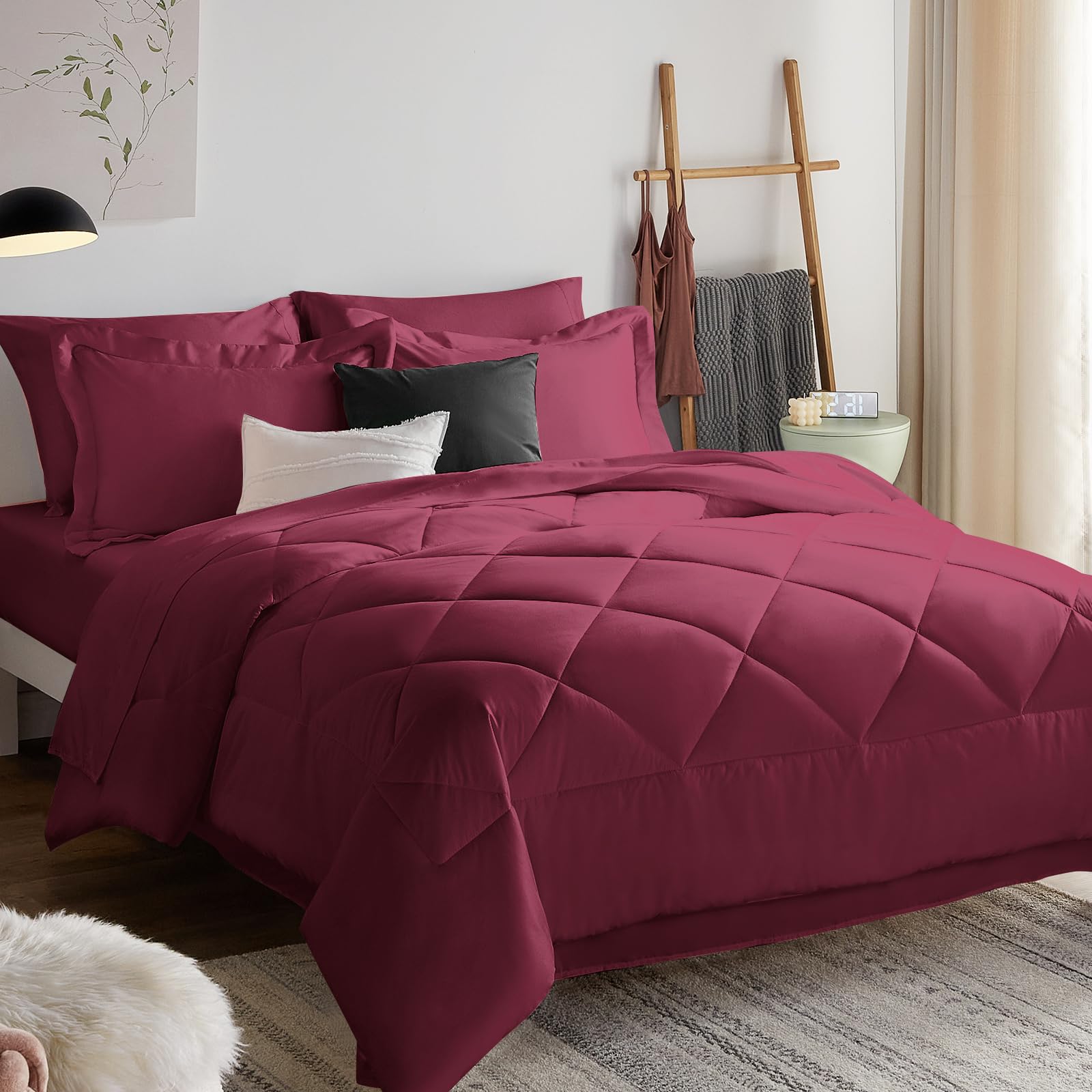 Foto 3 | Edredón King Size Tinto 7 Piezas-Venta Internacional