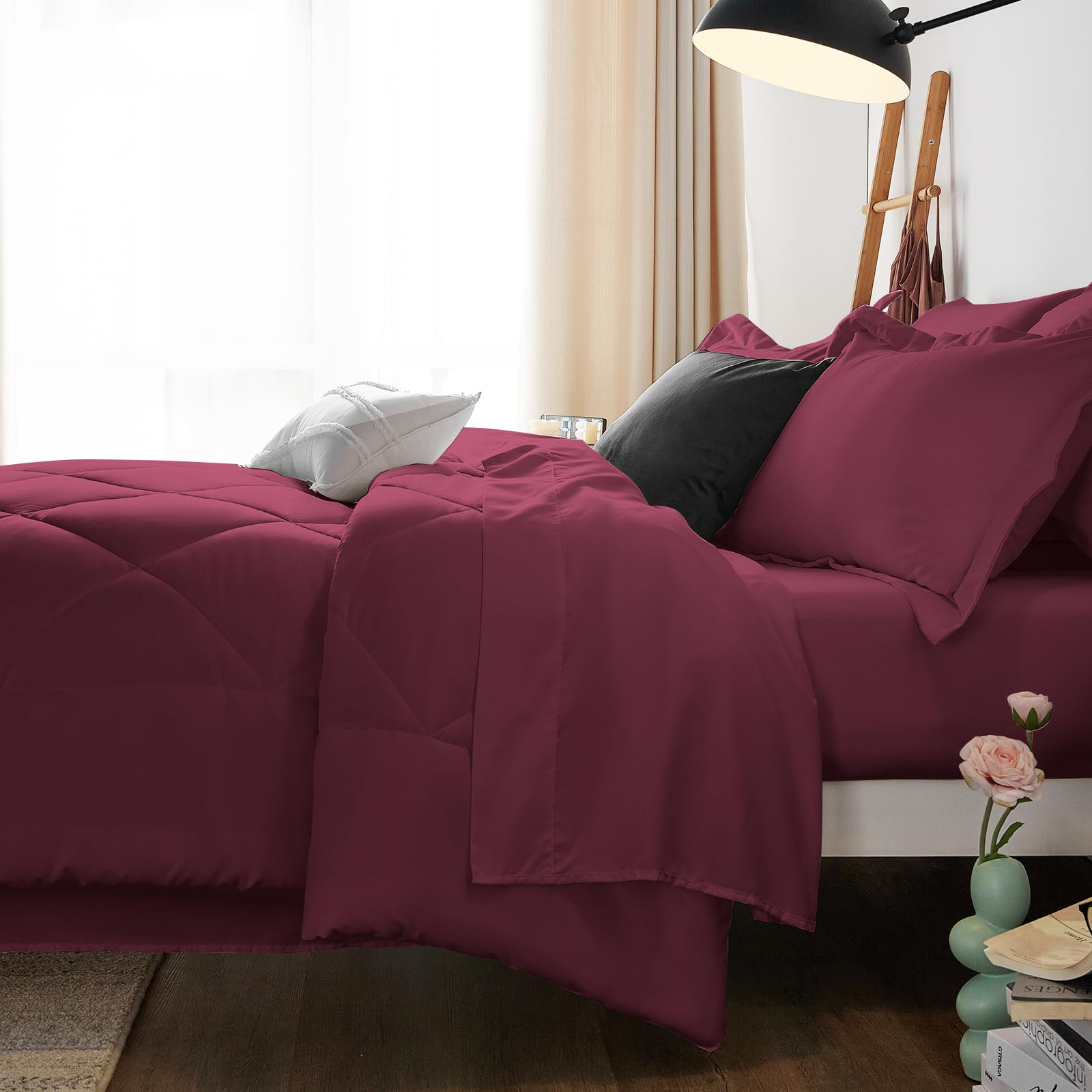 Foto 4 | Edredón King Size Tinto 7 Piezas-Venta Internacional