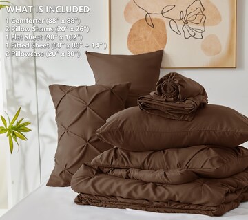 Foto 5 | Juego de Edredón Cozylux Brown Queen Size 7 Piezas - Venta Internacional