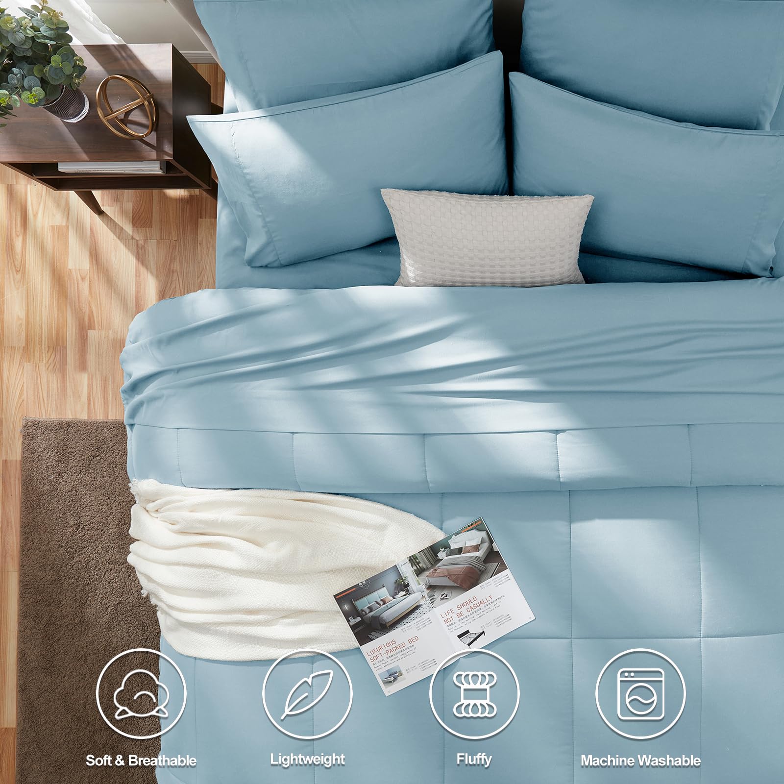Foto 4 pulgar | Juego de Edredón Cozylux King Azul 7 Piezas - Venta Internacional
