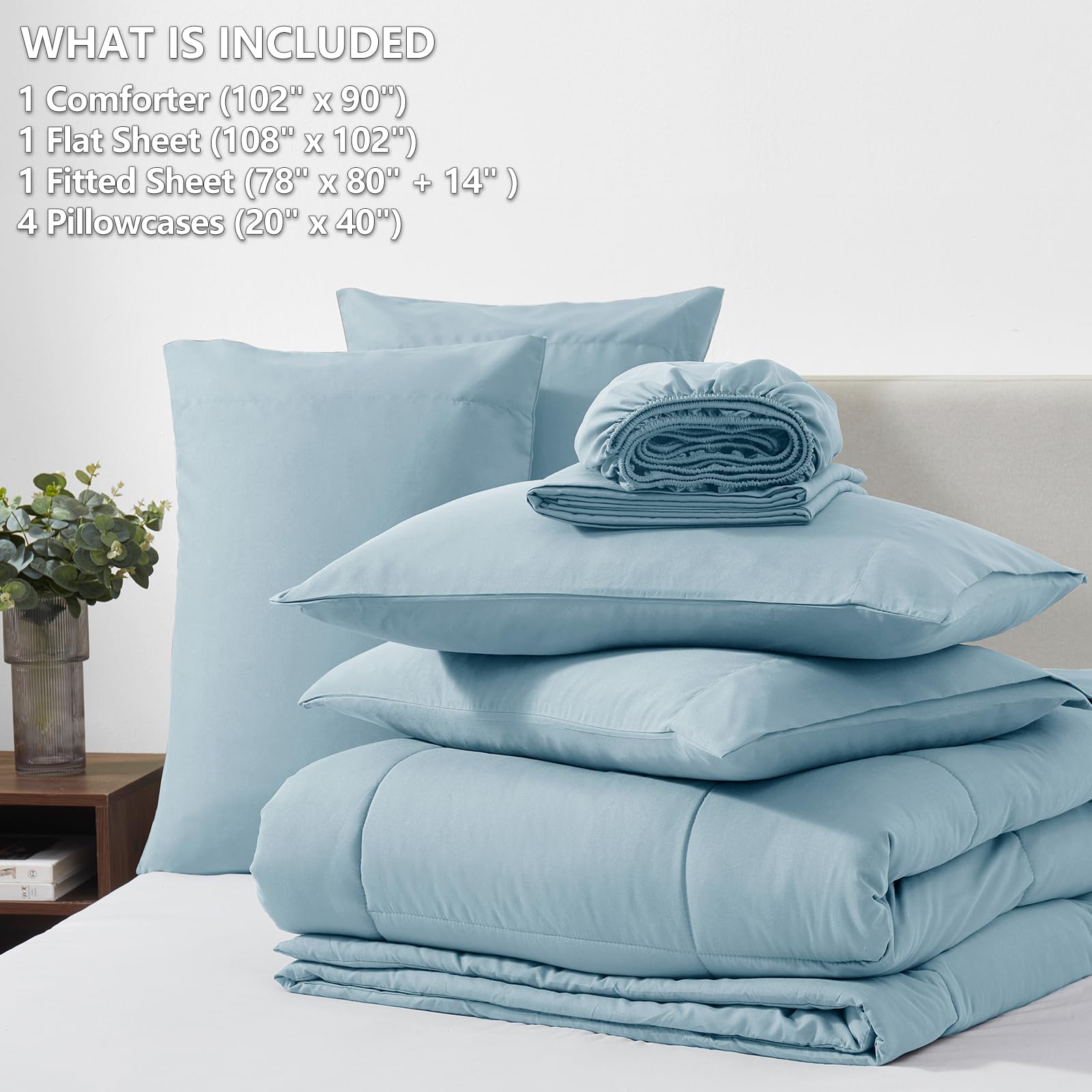 Foto 7 | Juego de Edredón Cozylux King Azul 7 Piezas - Venta Internacional