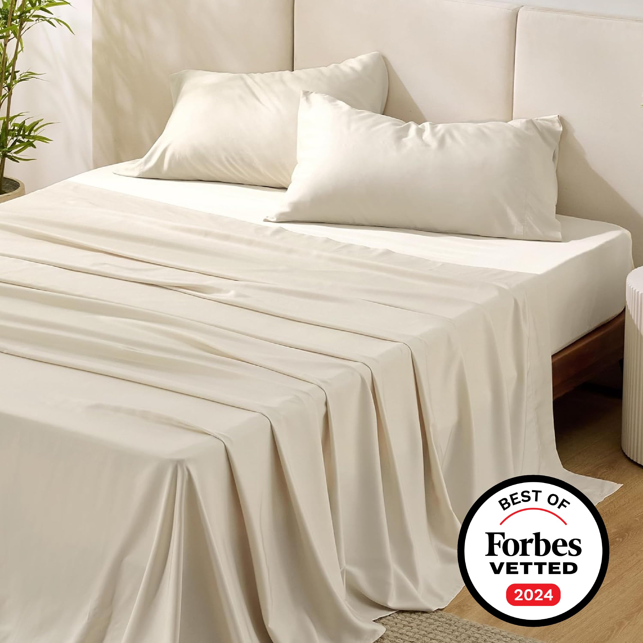 Foto 8 pulgar | Juego De Sábanas Bedsure King Size Refrigerante Rayón Bambú Beige Claro - Venta Internacional.