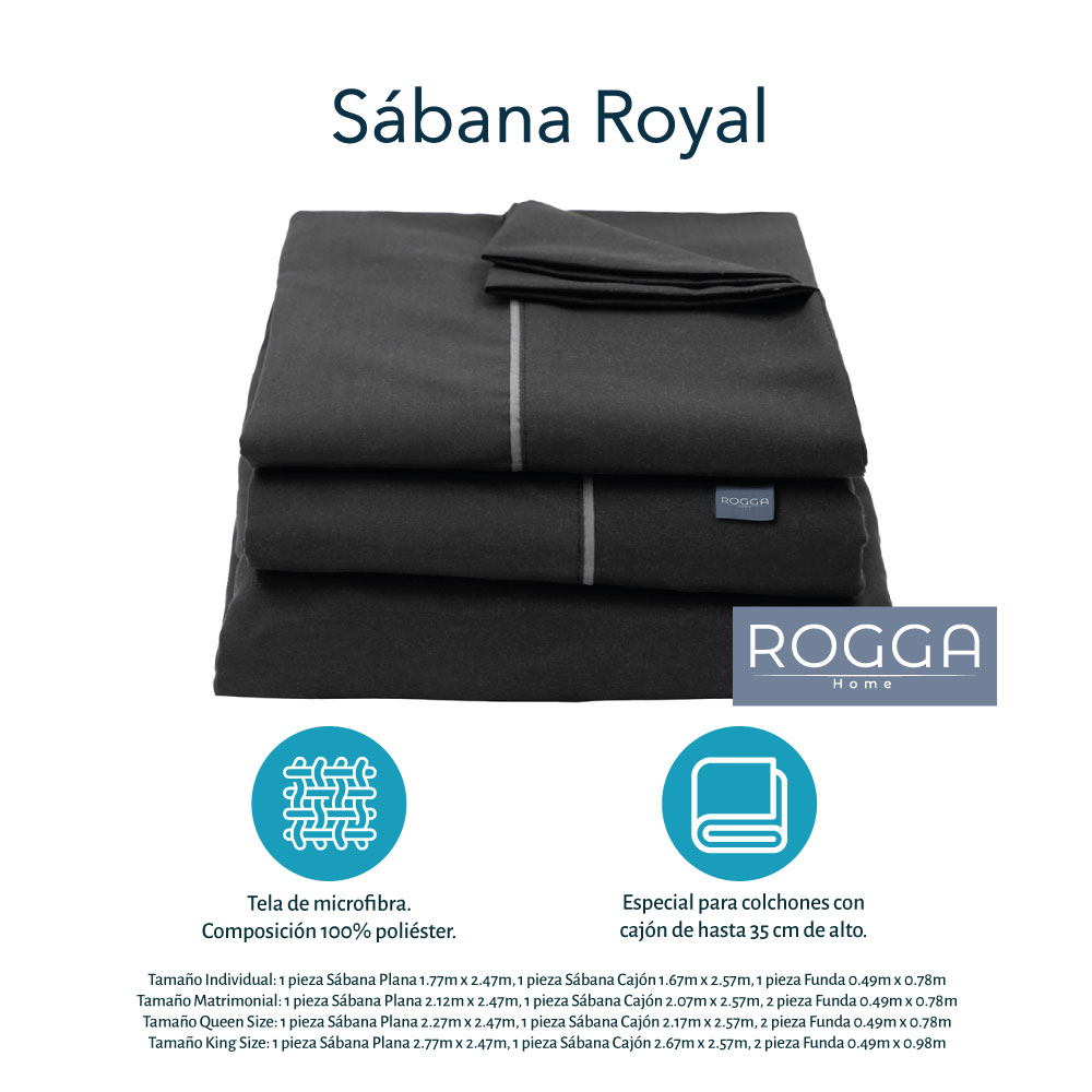 Foto 7 pulgar | Juego De Sábanas Con Bies Royal Touch Rogga Color Negro King Size