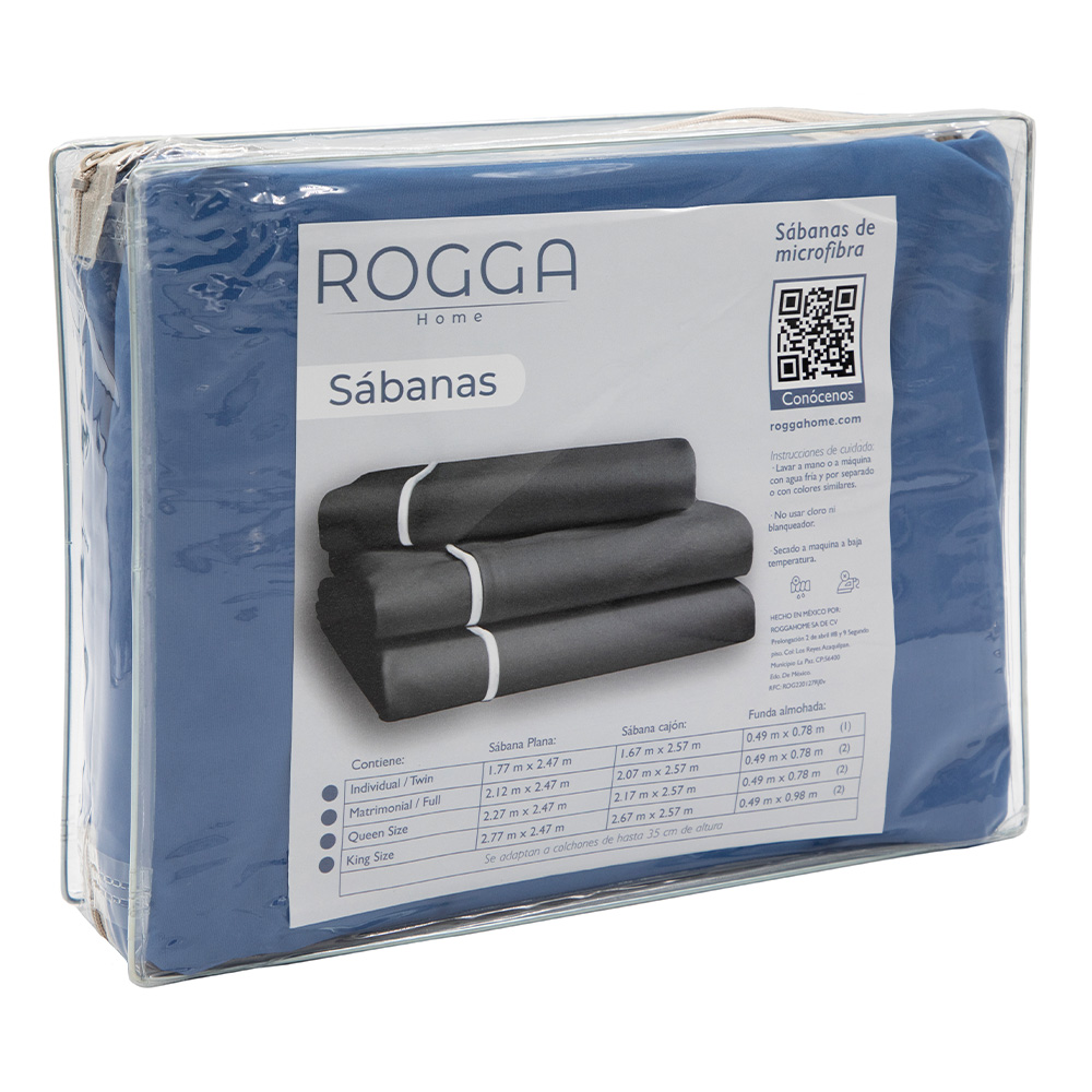 Foto 6 pulgar | Juego De Sábanas Con Bies Royal Touch Rogga Color Azul Matrimonial