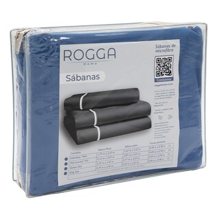 Foto 5 | Juego De Sábanas Con Bies Royal Touch Rogga Color Azul Matrimonial