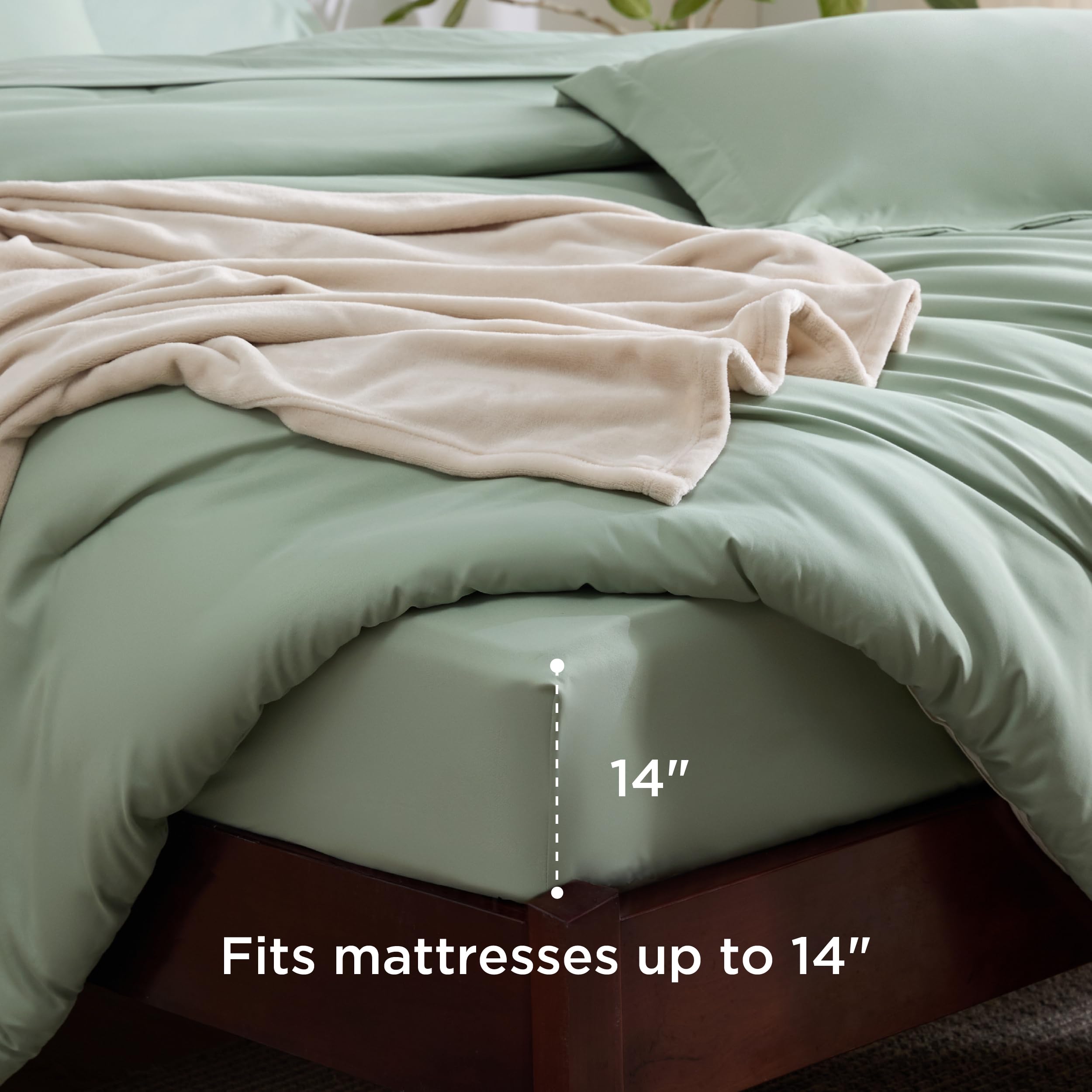 Foto 6 pulgar | Juego De Edredón Bedsure King Sage Green Con 8 Piezas - Venta Internacional.