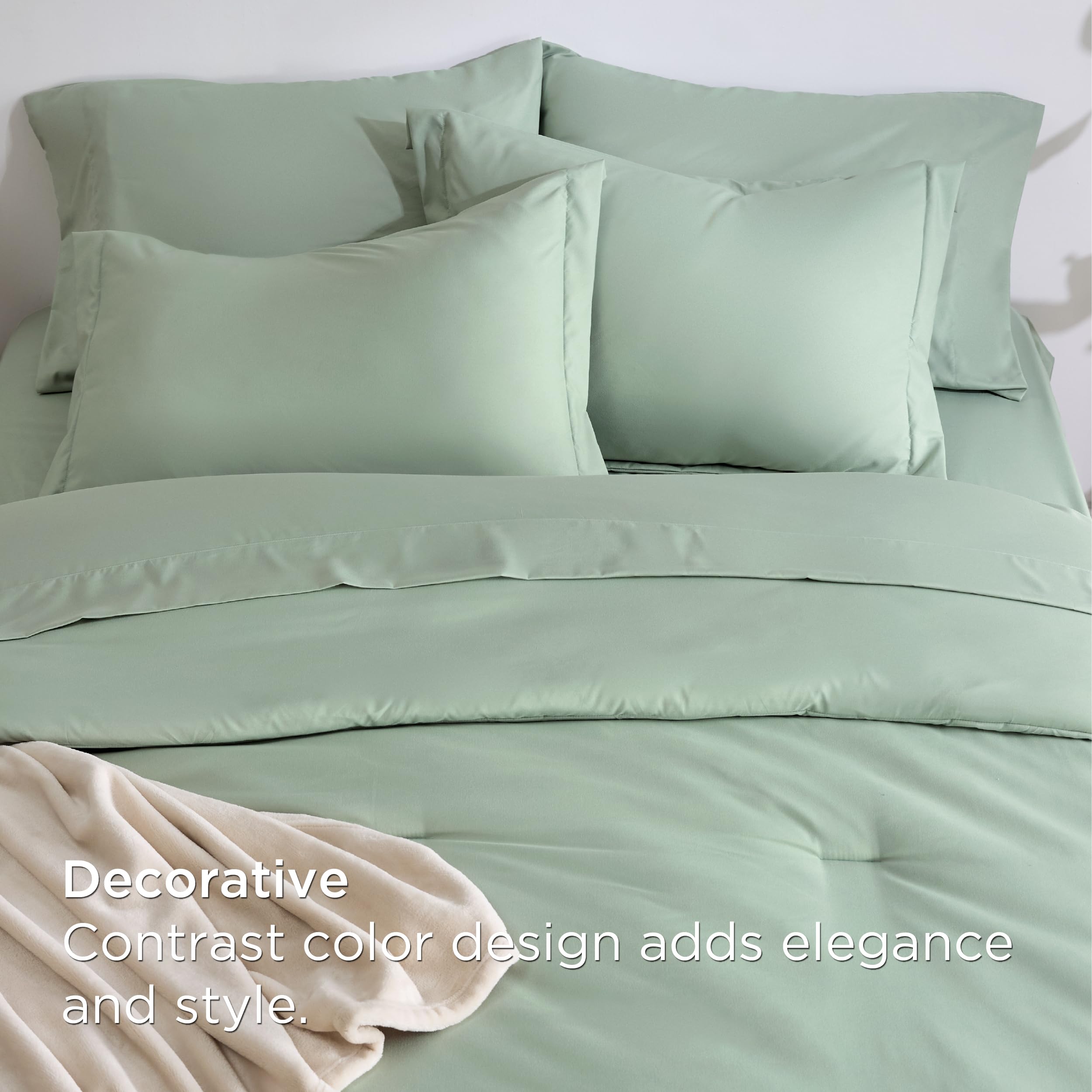 Foto 7 pulgar | Juego De Edredón Bedsure King Sage Green Con 8 Piezas - Venta Internacional.