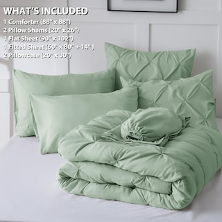 Foto 5 | Juego de Edredón Queen Cozylux Sage Verde 7 Piezas - Venta Internacional