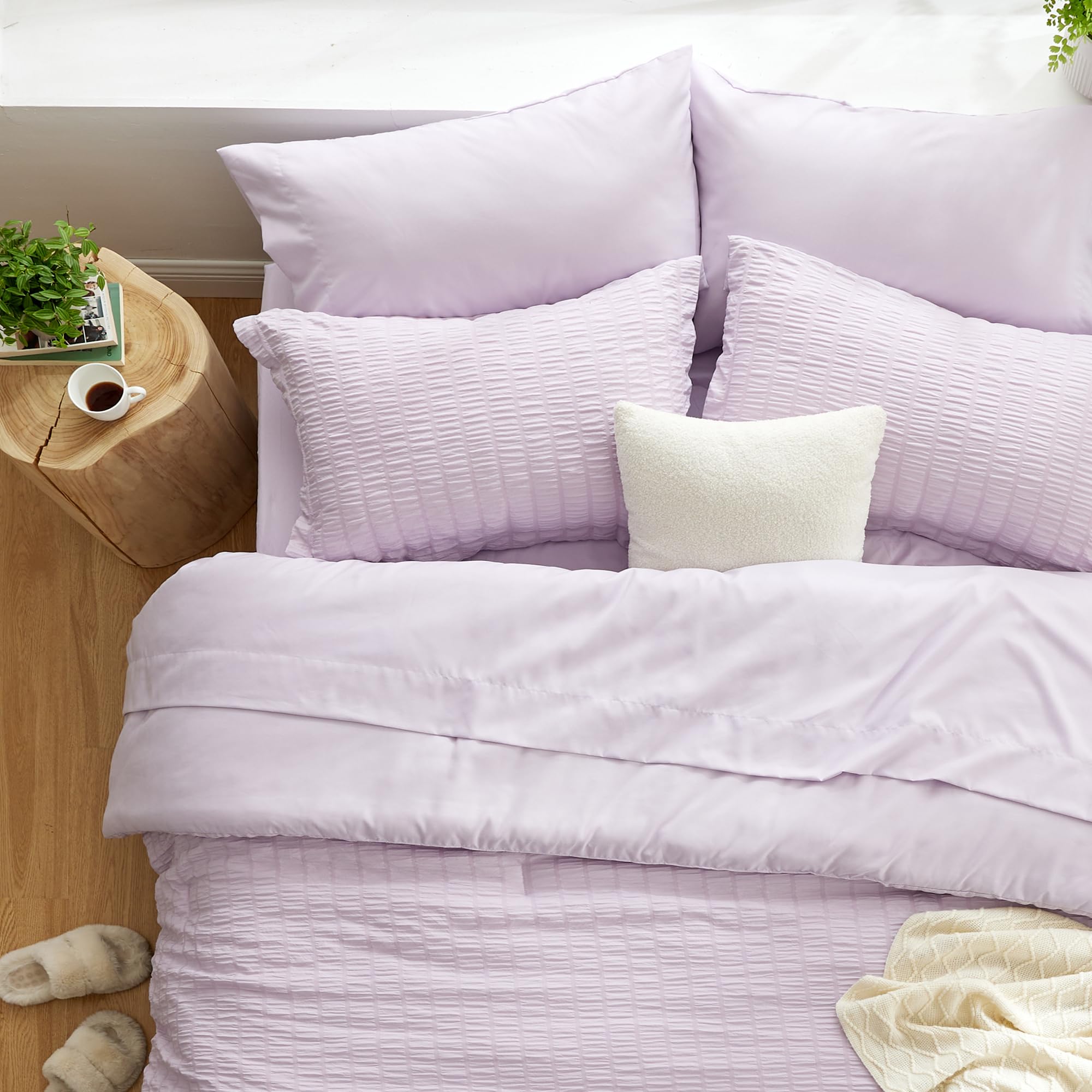Foto 4 pulgar | Edredón Queen Love's Cabin Seersucker Lavender 7 Piezas - Venta Internacional