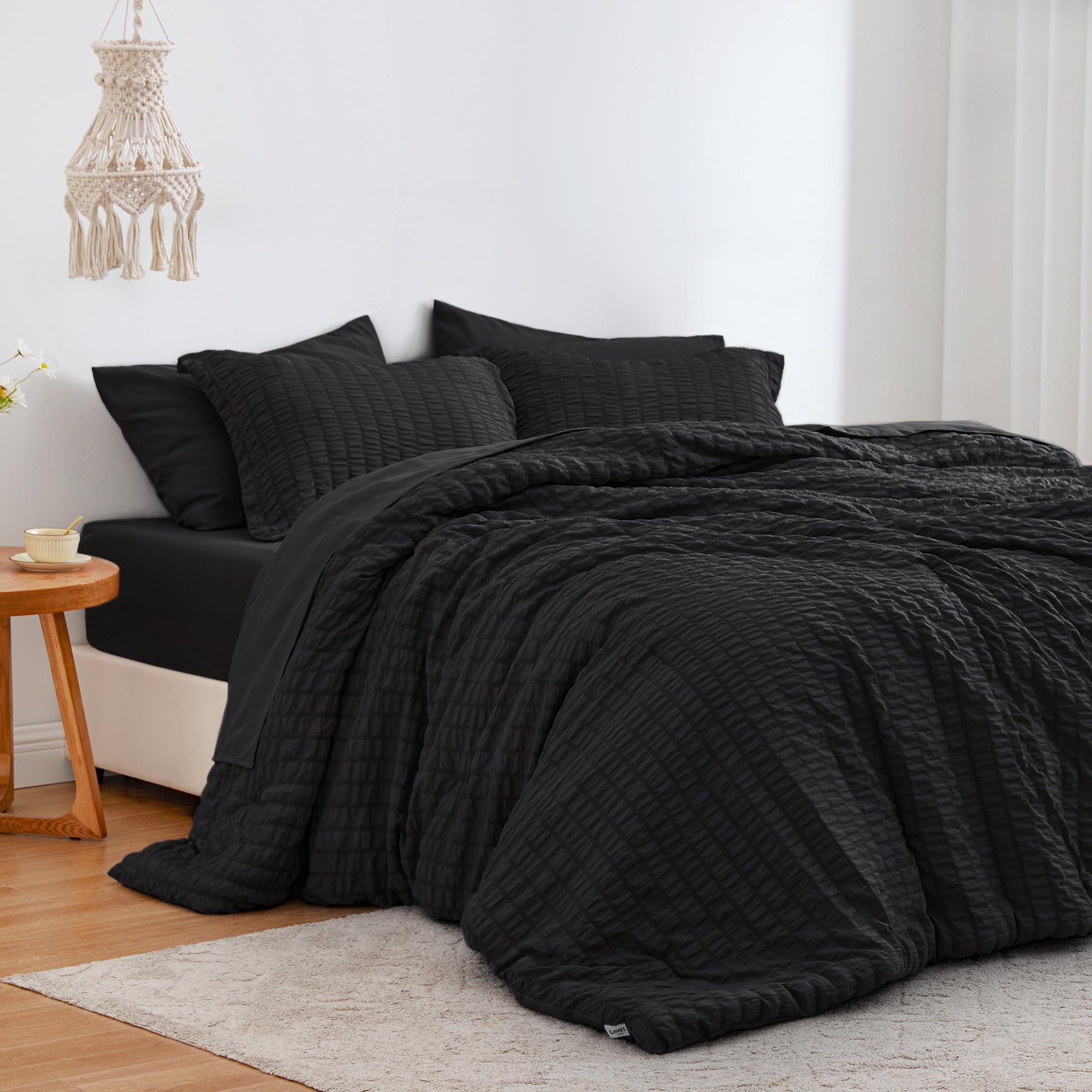 Foto 2 | Edredón King Size Love's Cabin Seersucker Black 7 Piezas - Venta Internacional