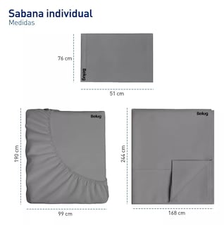 Foto 3 | Juego De Sabanas Individuales 100% Poliéster Microfibra 3 Pz, Belug Color Gris Obscuro