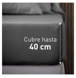 Foto 4 | Juego De Sabanas Individuales 100% Poliéster Microfibra 3 Pz, Belug Color Gris Obscuro