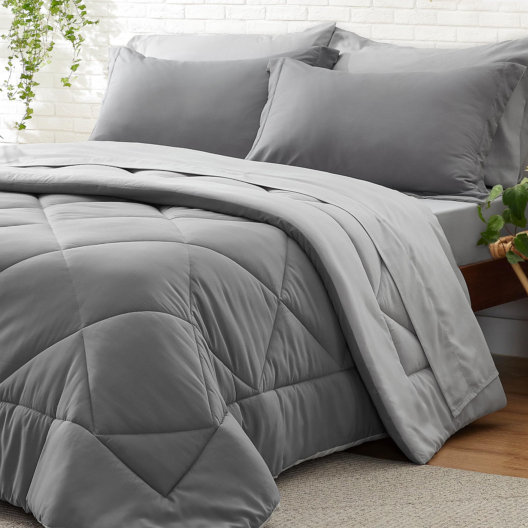 Foto 1 | Edredón Queen Size con Sábanas Bedelite Gris 7 Piezas - Venta Internacional