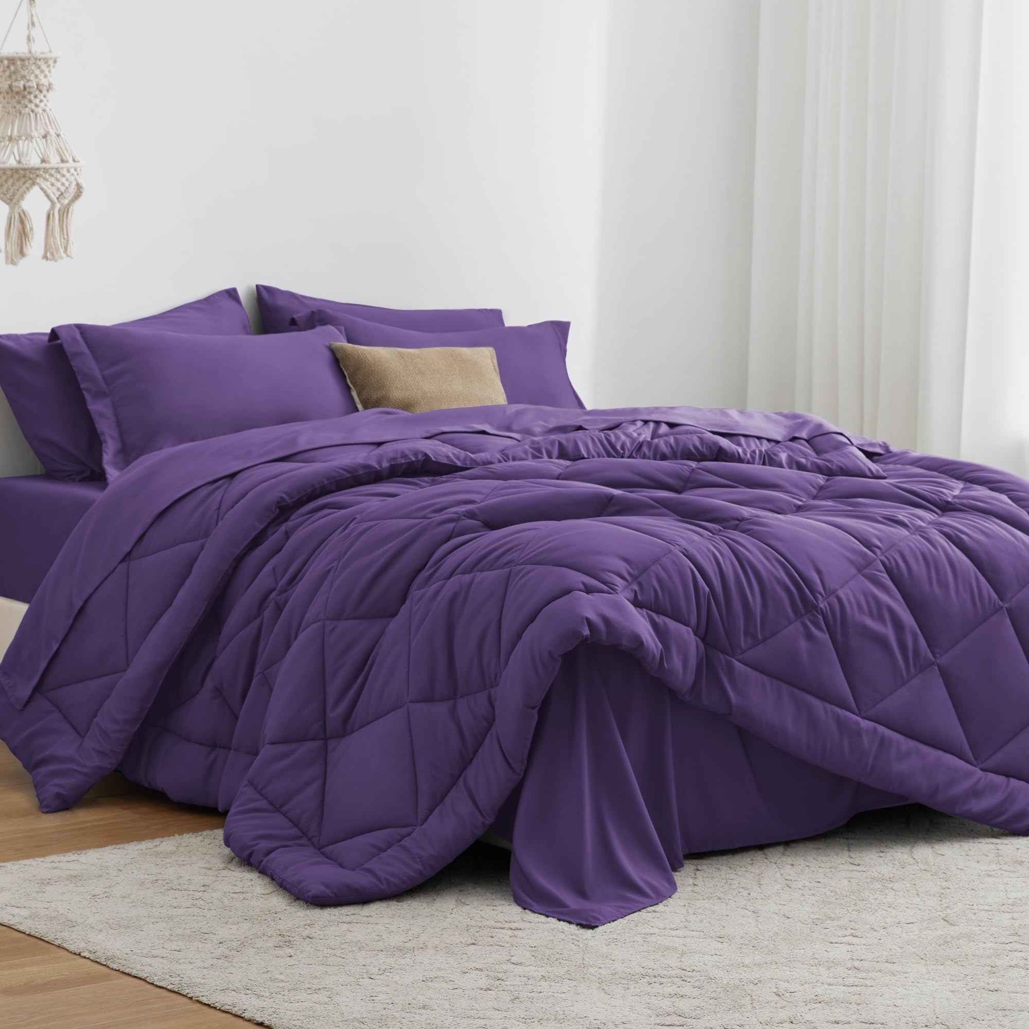 Foto 1 | Juego de Edredón Love's Cabin Individual Morado 5 Piezas - Venta Internacional
