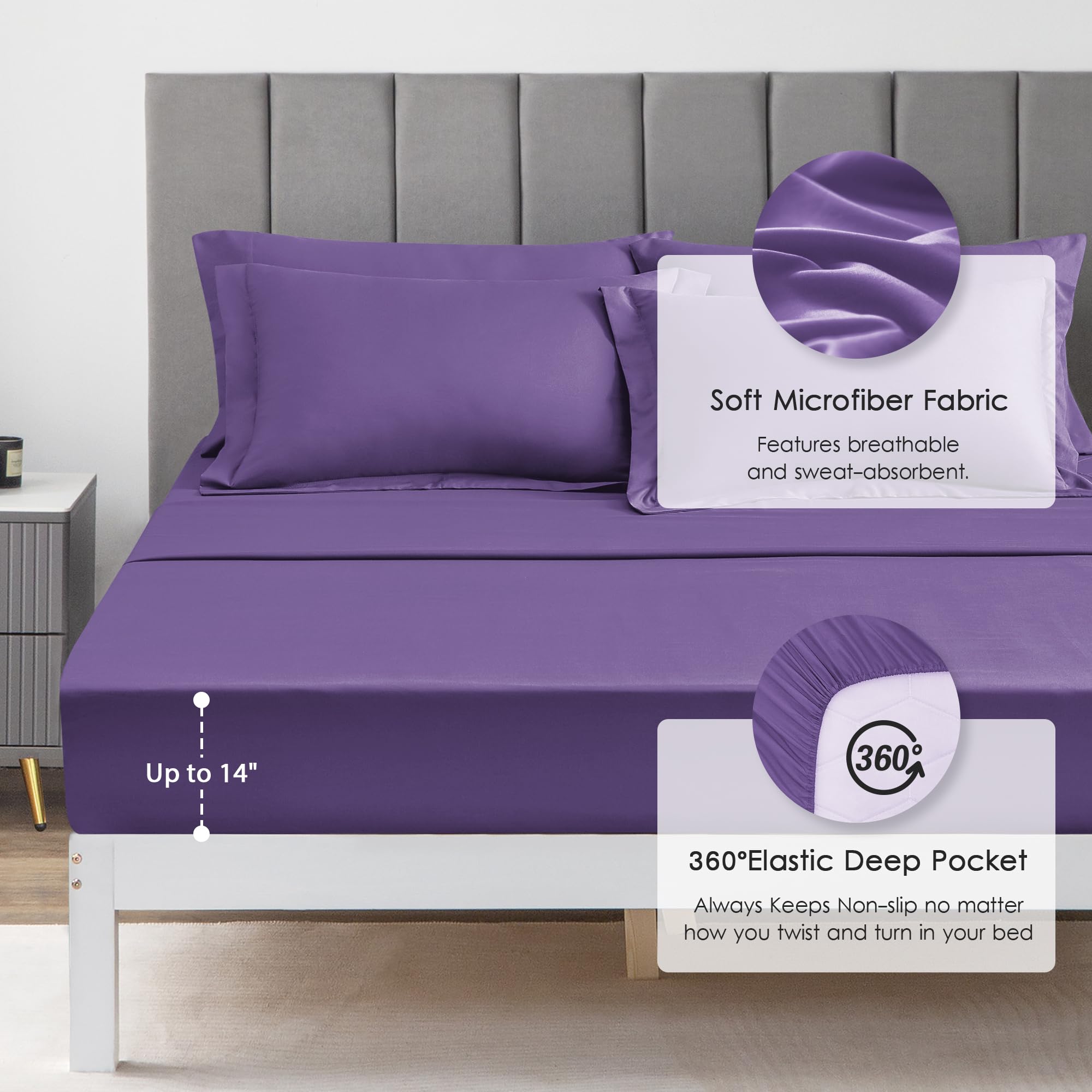 Foto 4 | Juego de Edredón Love's Cabin Individual Morado 5 Piezas - Venta Internacional