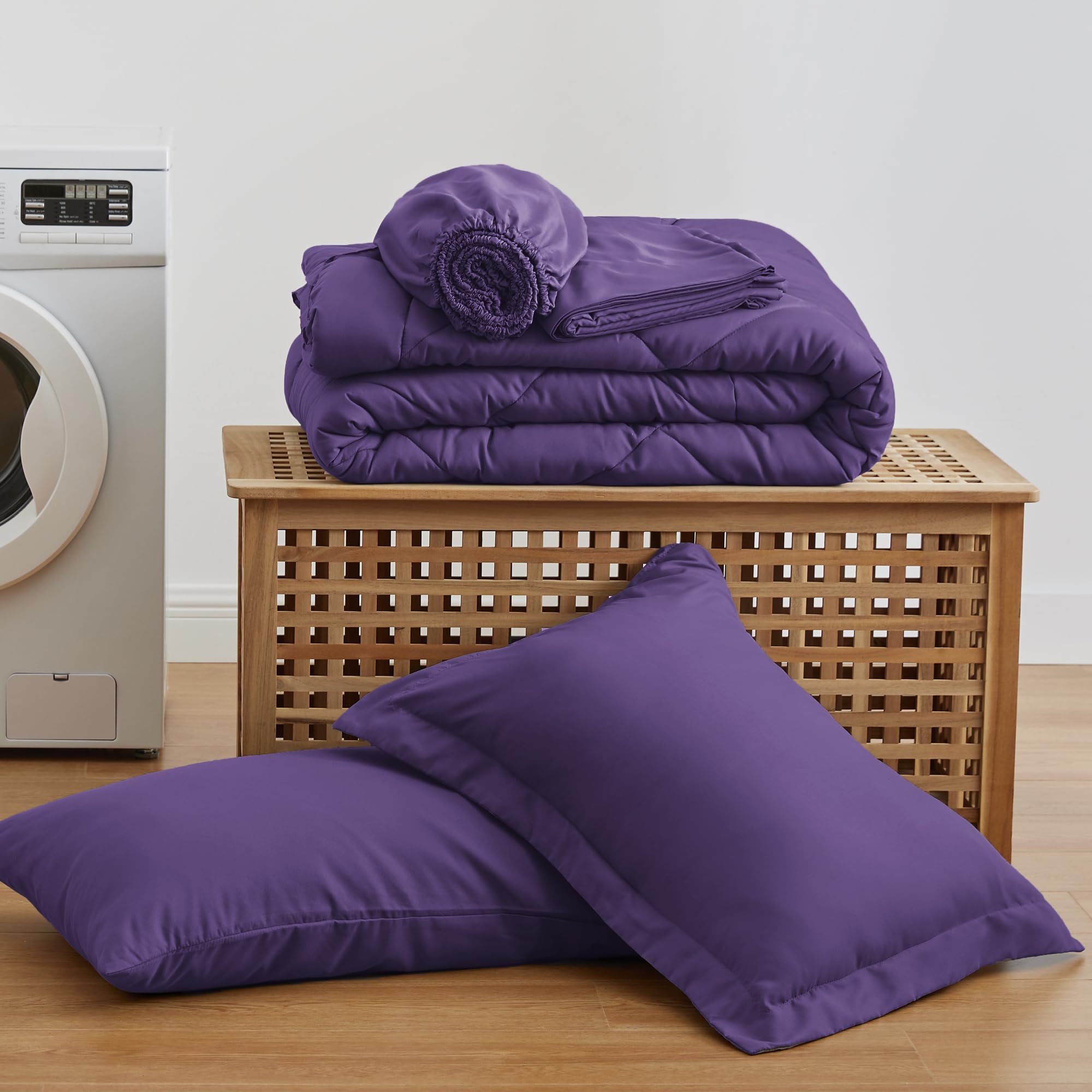 Foto 6 | Juego de Edredón Love's Cabin Individual Morado 5 Piezas - Venta Internacional