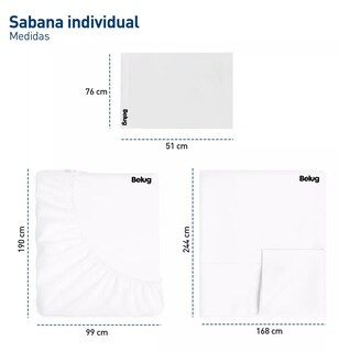 Foto 3 | Juego De Sabanas Individuales 100% Poliéster Microfibra 3 Pz, Belug Color Blanco