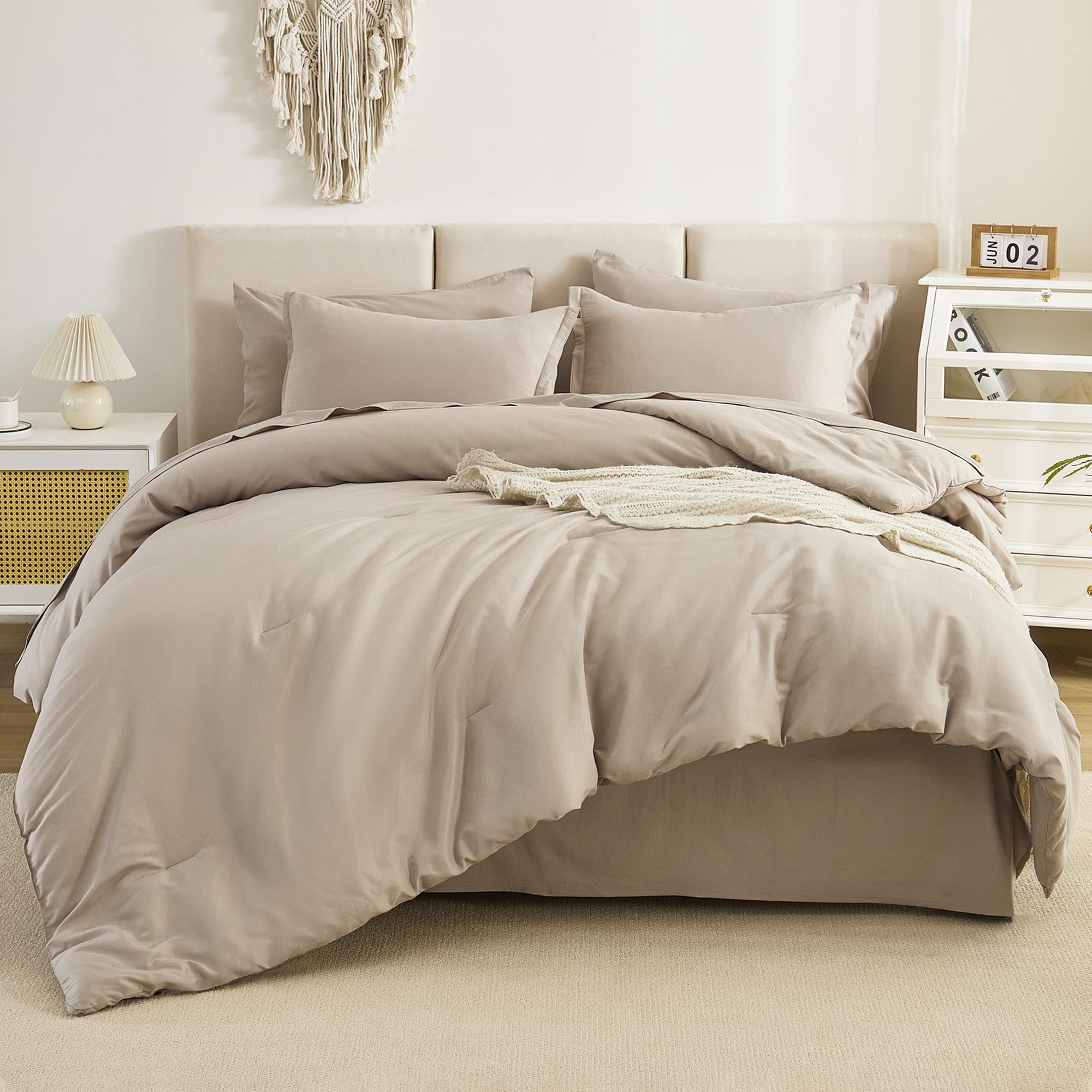 Foto 1 | Juego de Edredón Litanika Queen Size Beige 7 Piezas - Venta Internacional